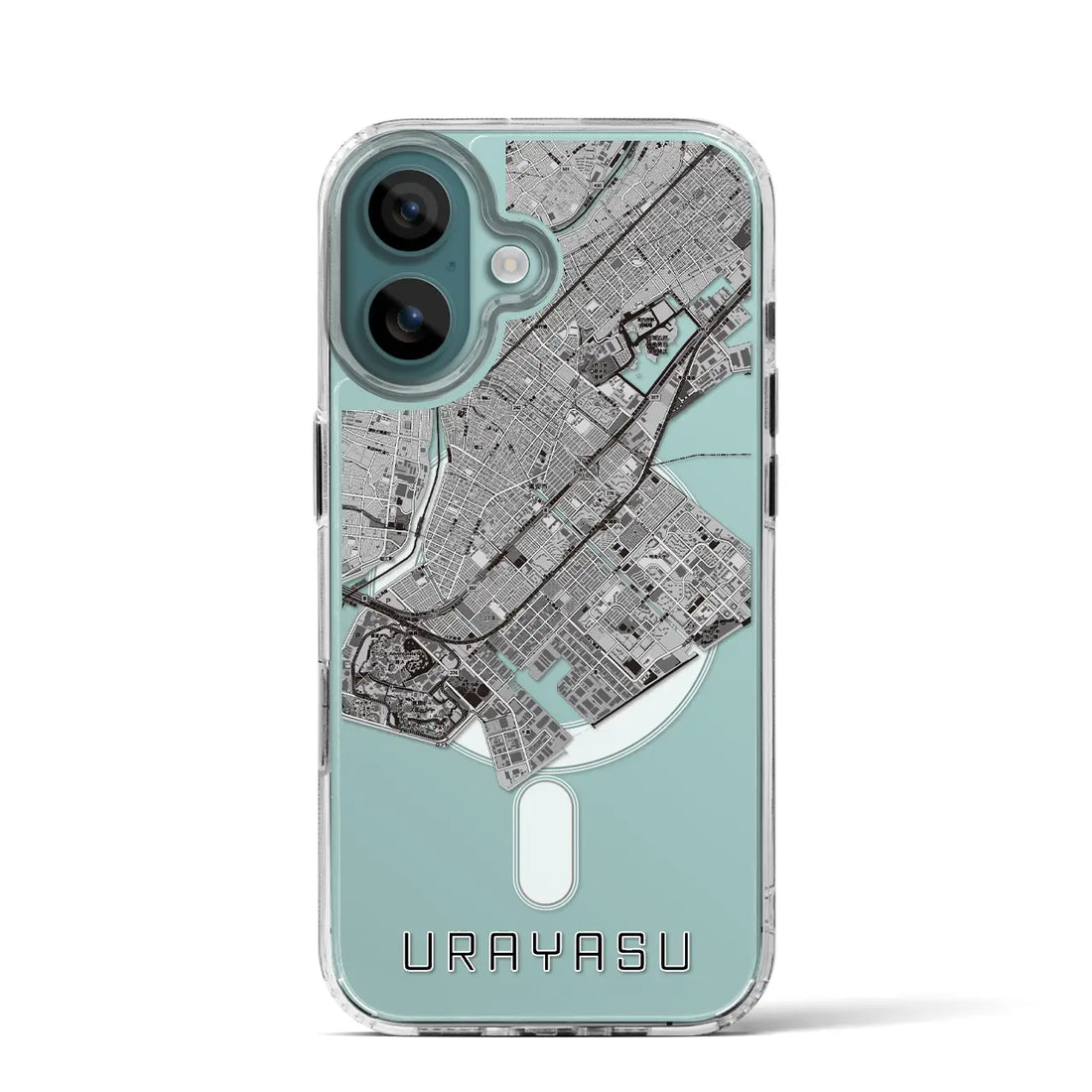 【浦安2(千葉県)】地図柄iPhoneケース(MagSafeタイプ)モノトーン・iPhone 16 Pro 用