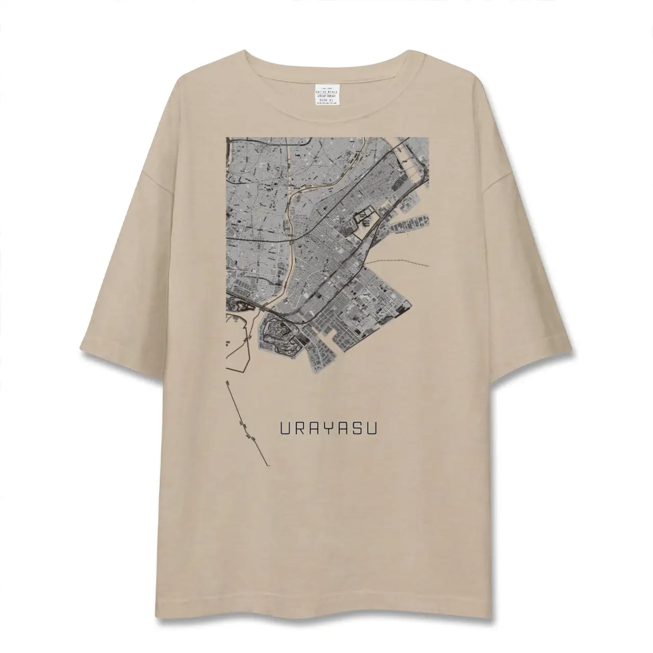 【浦安2（千葉県）】地図柄ビッグシルエットTシャツ