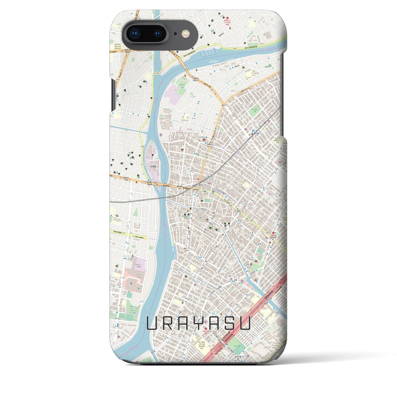 【浦安（千葉県）】地図柄iPhoneケース（バックカバータイプ）