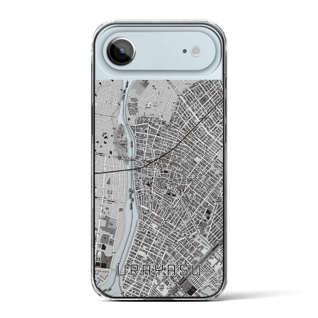 【浦安（千葉県）】地図柄iPhoneケース（クリアタイプ）モノトーン・iPhone 17 Pro Max 用