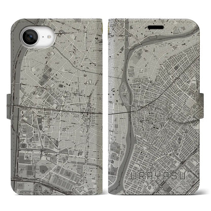 【浦安（千葉県）】地図柄iPhoneケース（手帳タイプ）