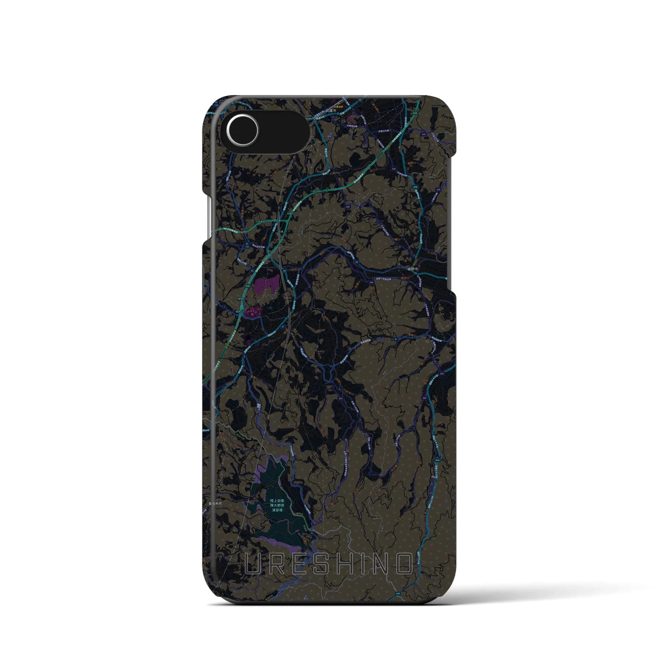 【嬉野（佐賀県）】地図柄iPhoneケース（バックカバータイプ）