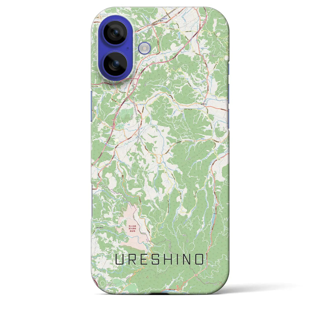 【嬉野（佐賀県）】地図柄iPhoneケース（バックカバータイプ）ナチュラル・iPhone 16 Pro Max 用