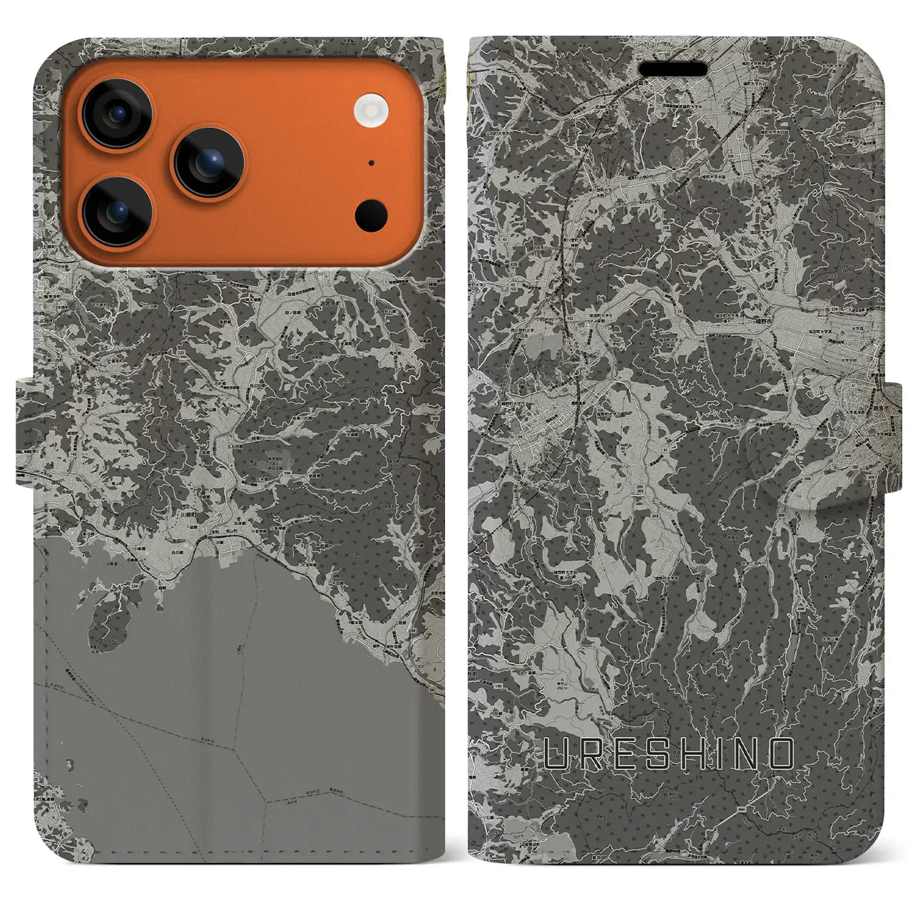 【嬉野（佐賀県）】地図柄iPhoneケース（手帳タイプ）