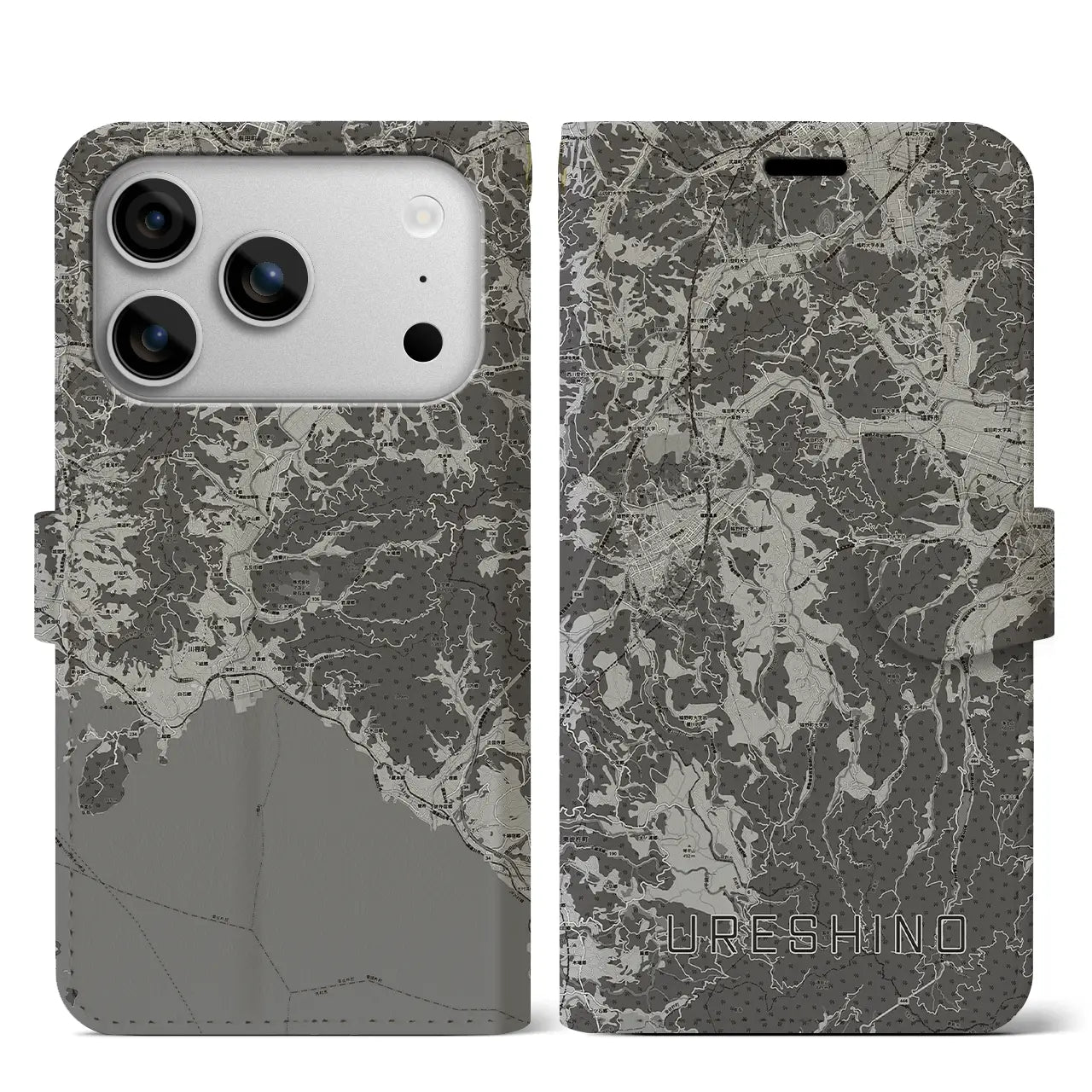 【嬉野（佐賀県）】地図柄iPhoneケース（手帳タイプ）