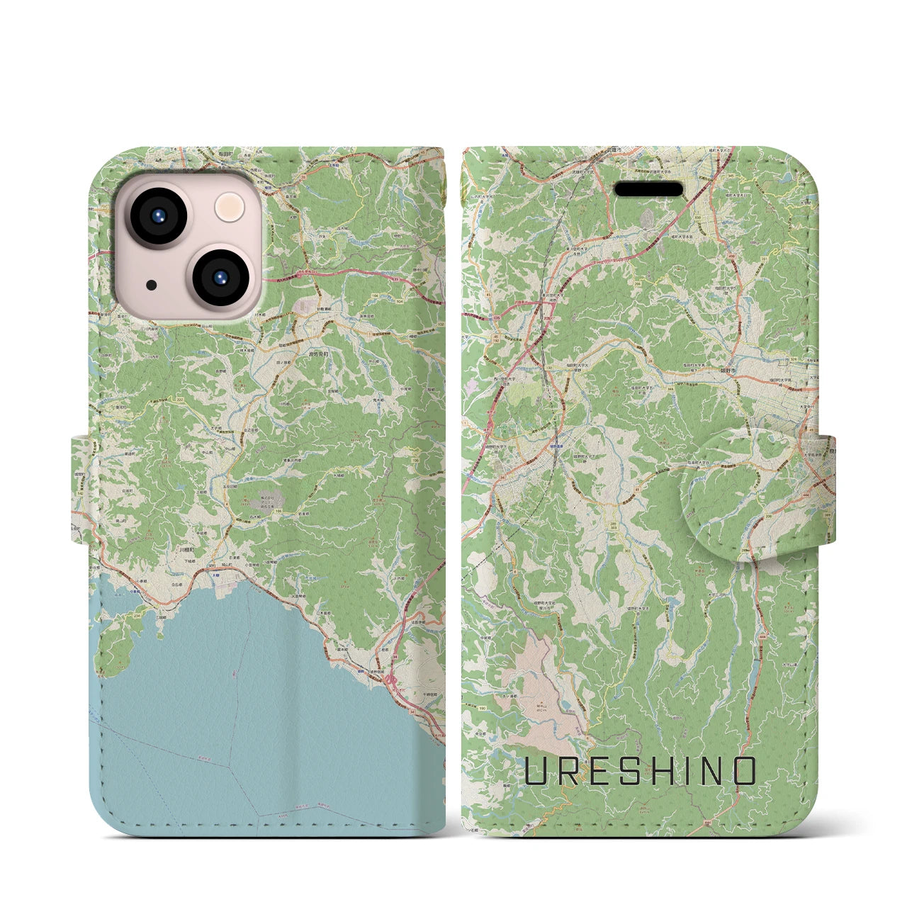 【嬉野（佐賀県）】地図柄iPhoneケース（手帳タイプ）