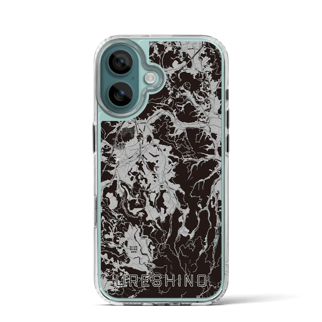 【嬉野(佐賀県)】地図柄iPhoneケース(MagSafeタイプ)モノトーン・iPhone 16 Pro 用