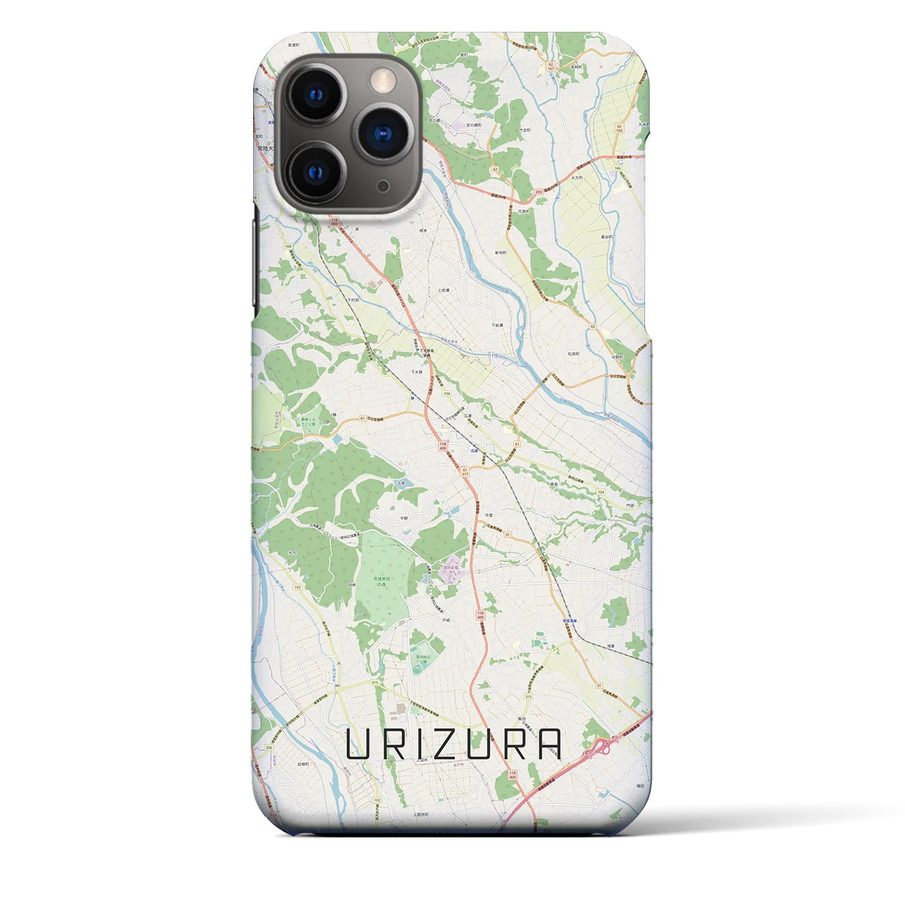 【瓜連（茨城県）】地図柄iPhoneケース（バックカバータイプ）