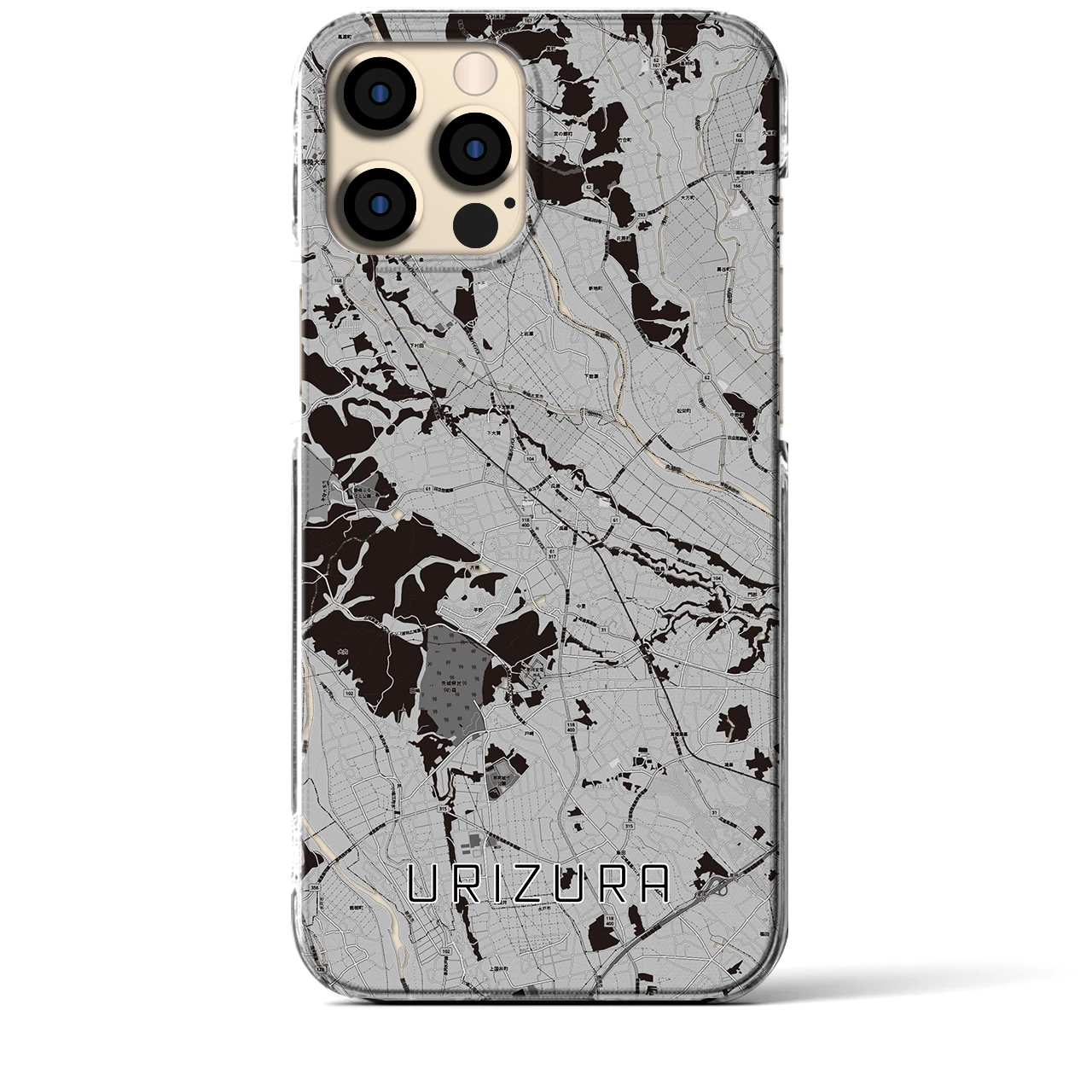 【瓜連（茨城県）】地図柄iPhoneケース（クリアタイプ）