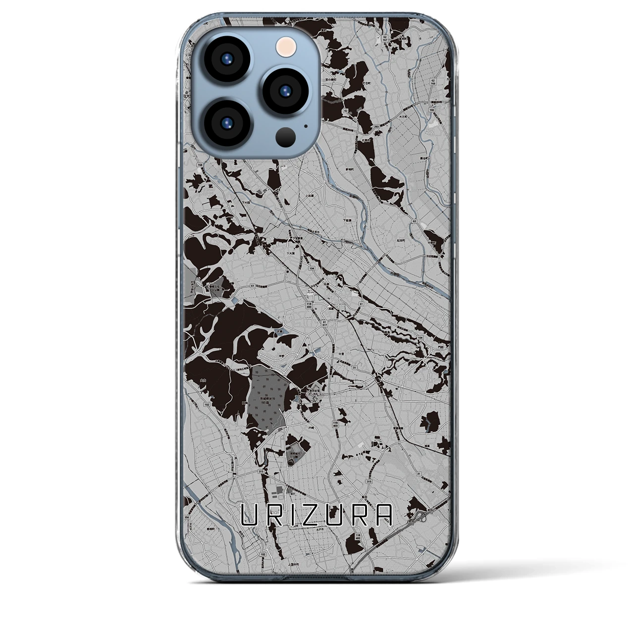 【瓜連（茨城県）】地図柄iPhoneケース（クリアタイプ）