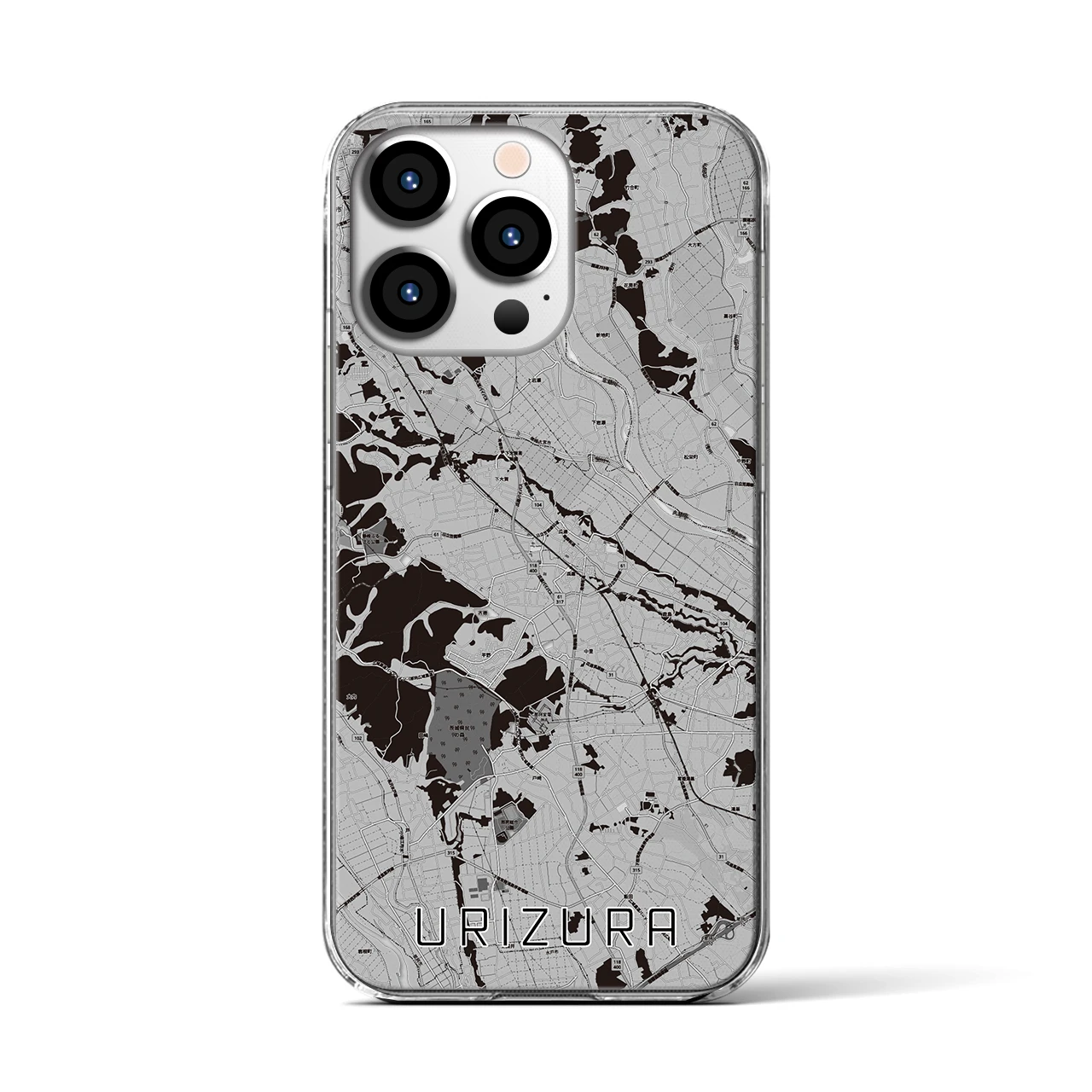 【瓜連（茨城県）】地図柄iPhoneケース（クリアタイプ）