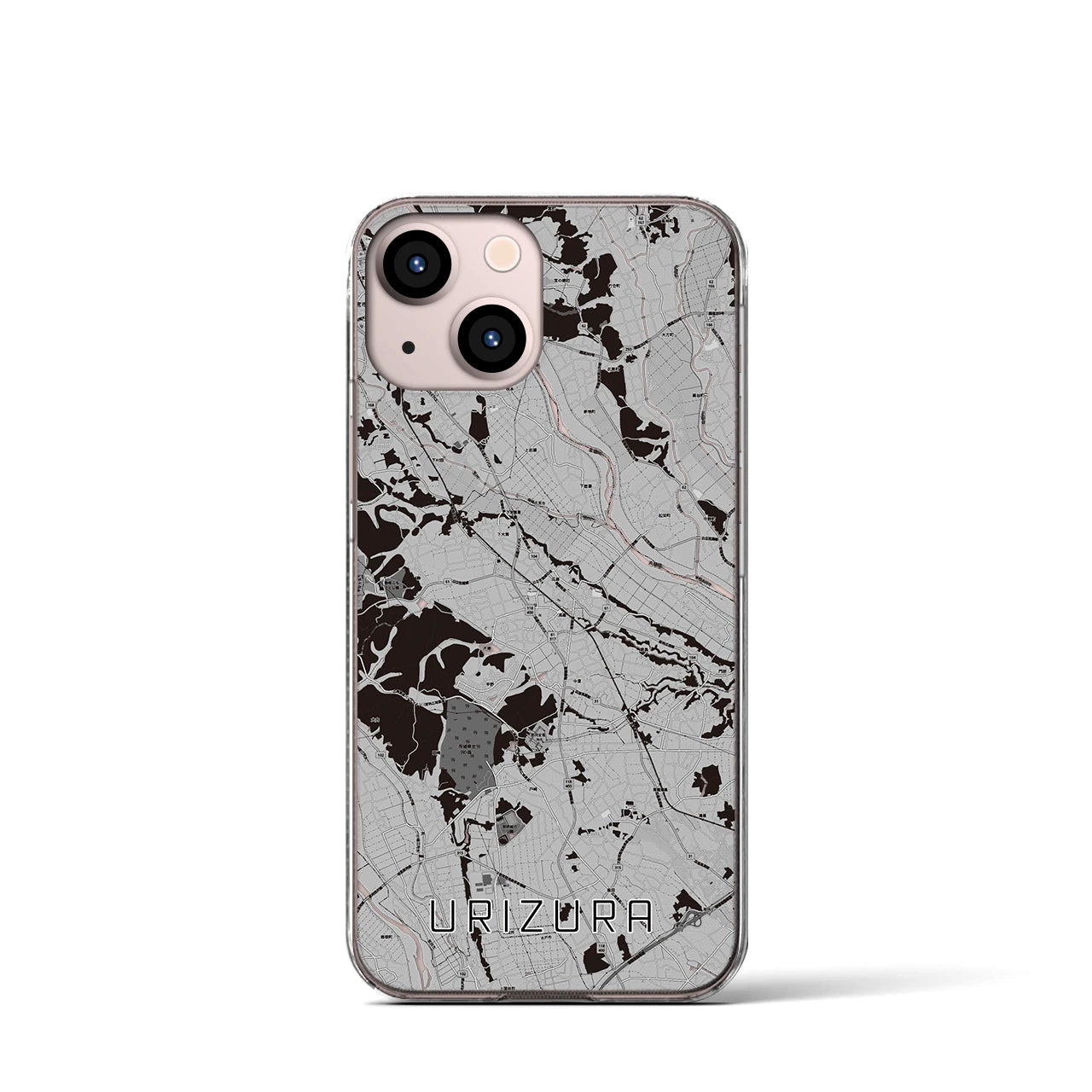 【瓜連（茨城県）】地図柄iPhoneケース（クリアタイプ）