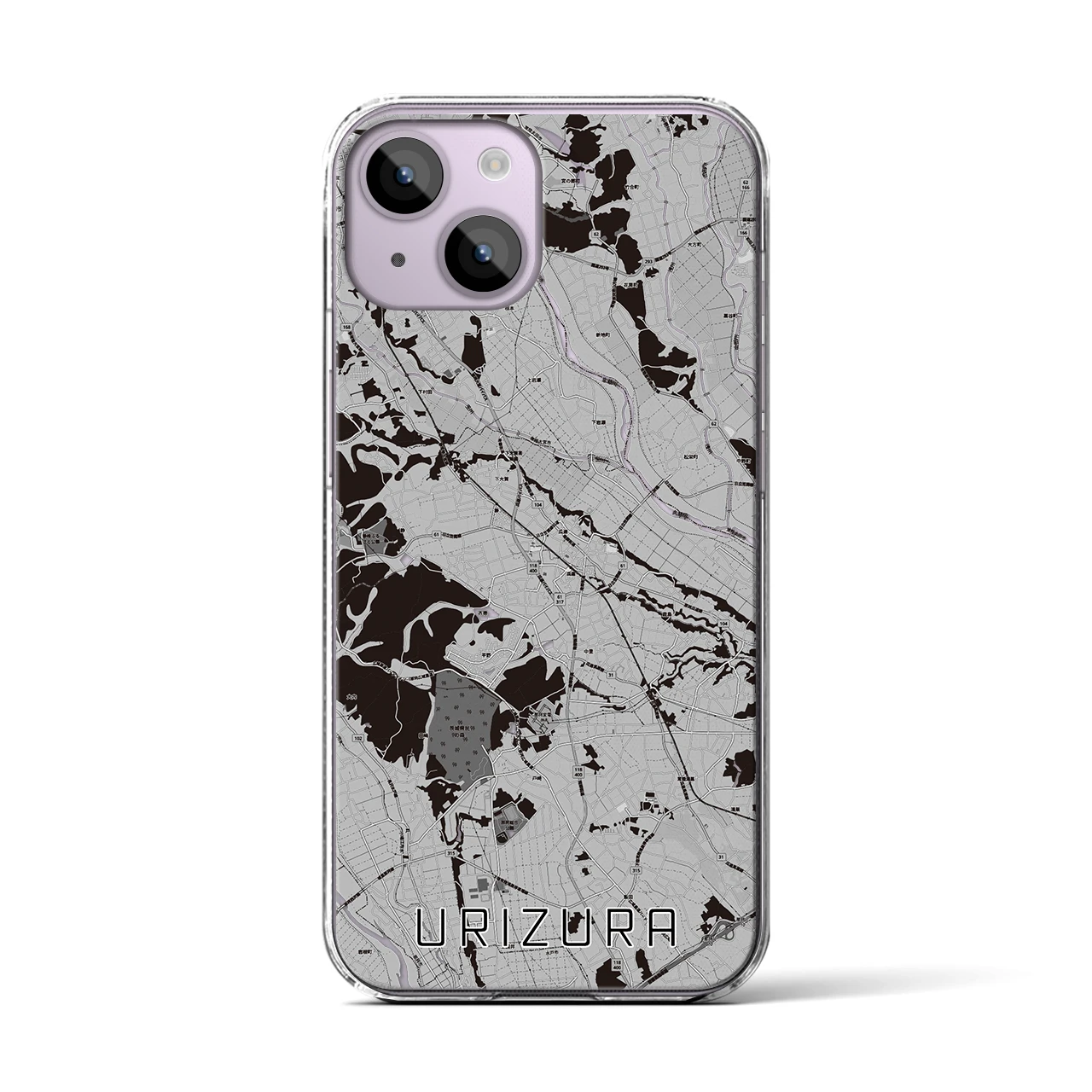 【瓜連（茨城県）】地図柄iPhoneケース（クリアタイプ）