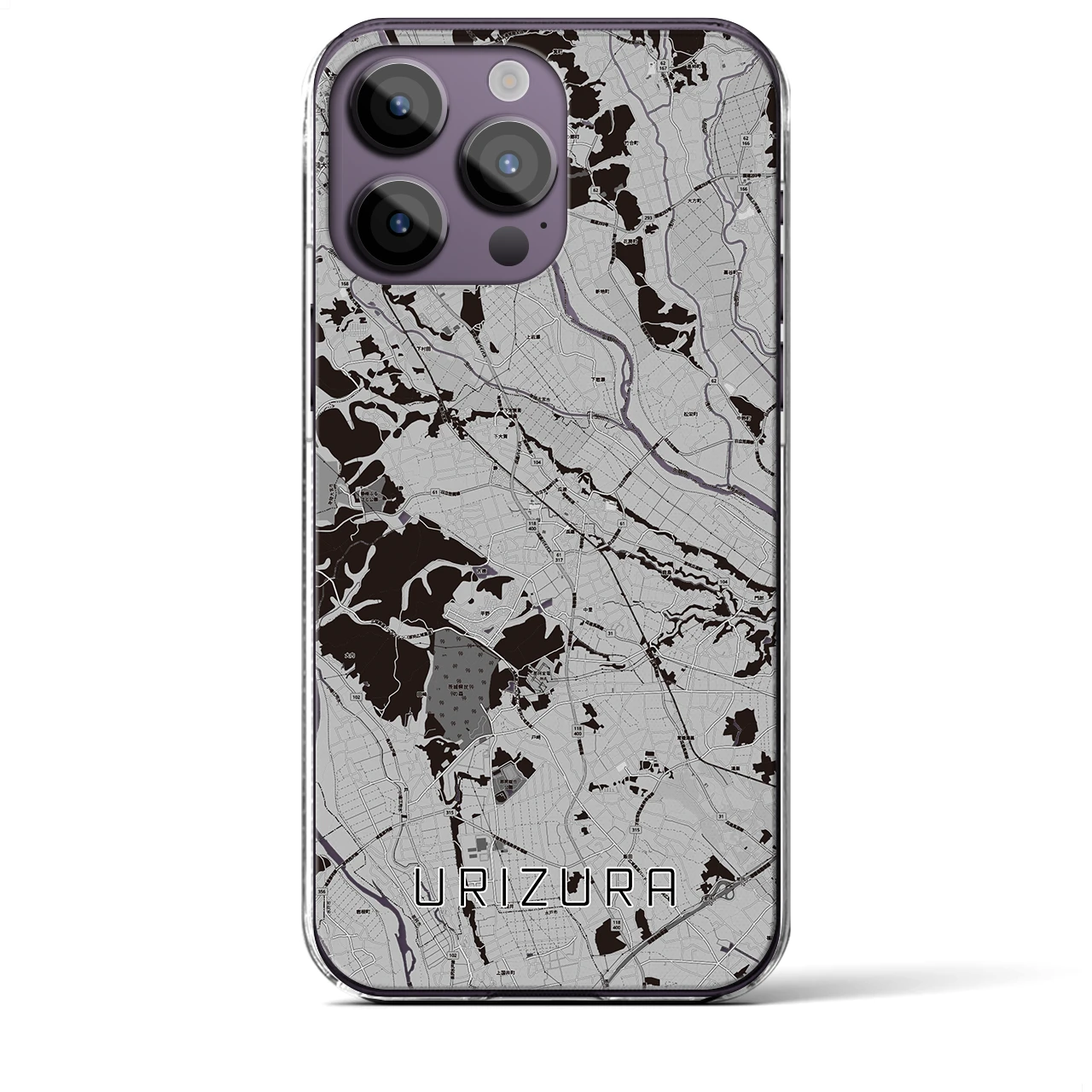 【瓜連（茨城県）】地図柄iPhoneケース（クリアタイプ）