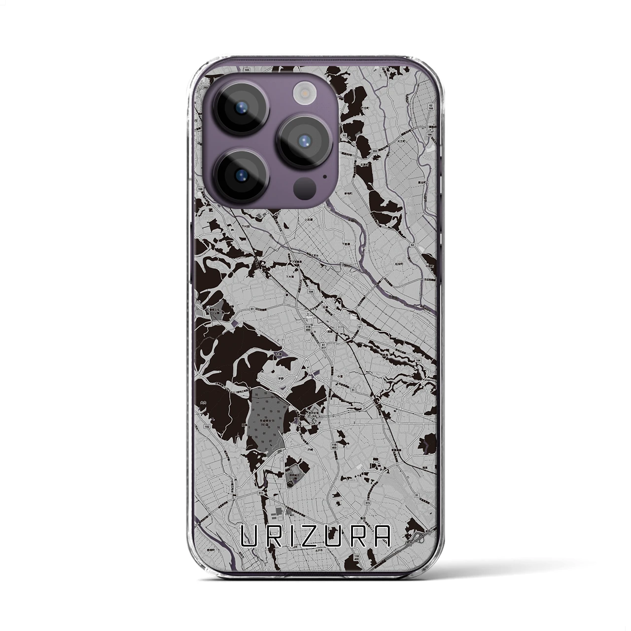 【瓜連（茨城県）】地図柄iPhoneケース（クリアタイプ）