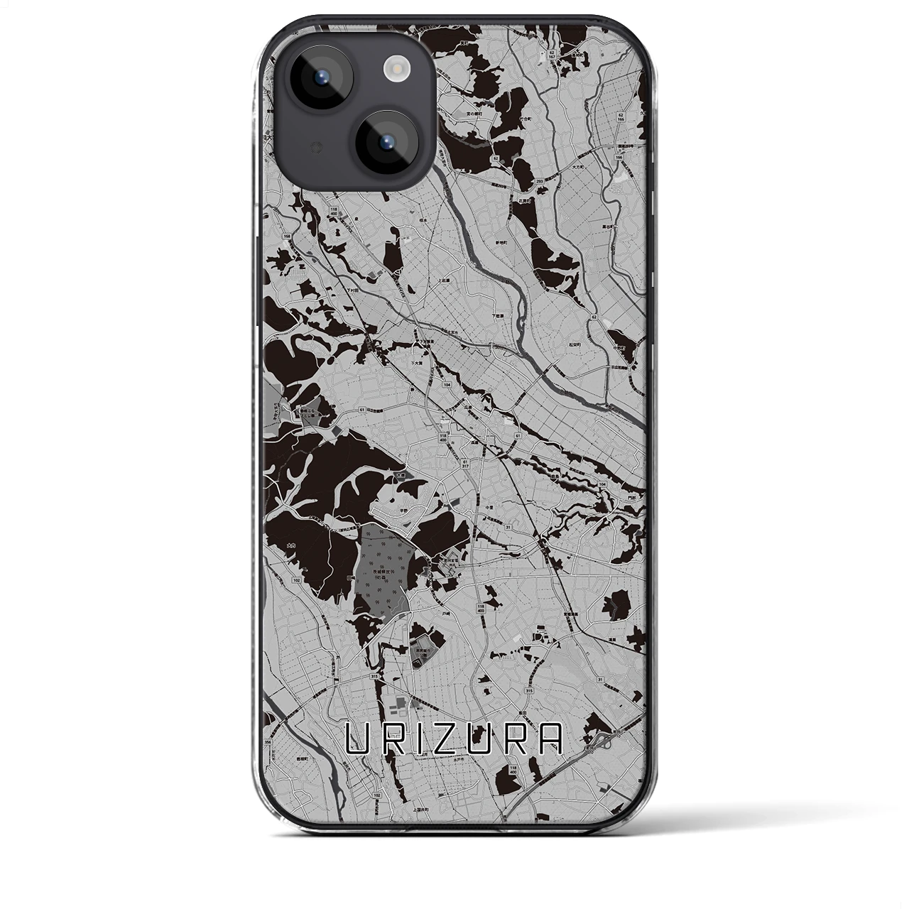 【瓜連（茨城県）】地図柄iPhoneケース（クリアタイプ）