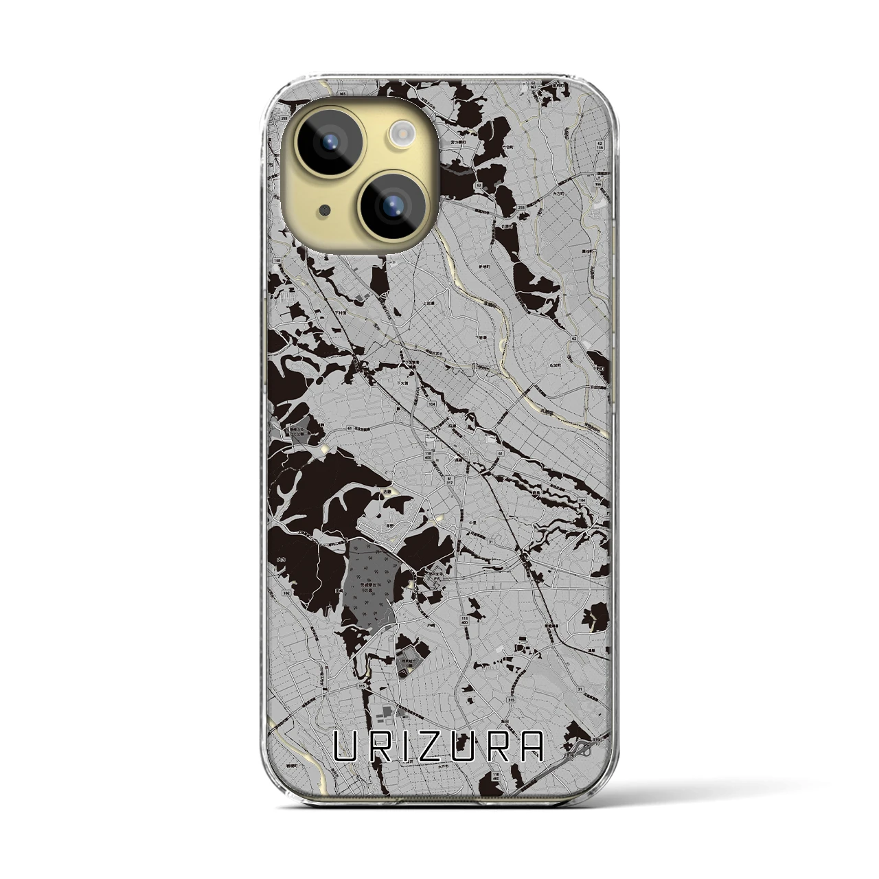 【瓜連（茨城県）】地図柄iPhoneケース（クリアタイプ）