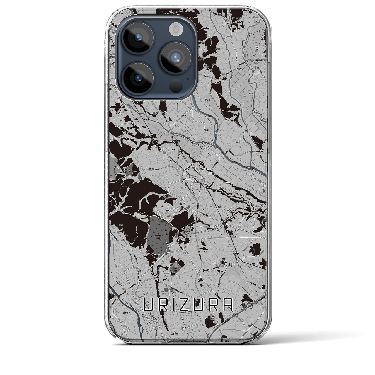 【瓜連（茨城県）】地図柄iPhoneケース（クリアタイプ）