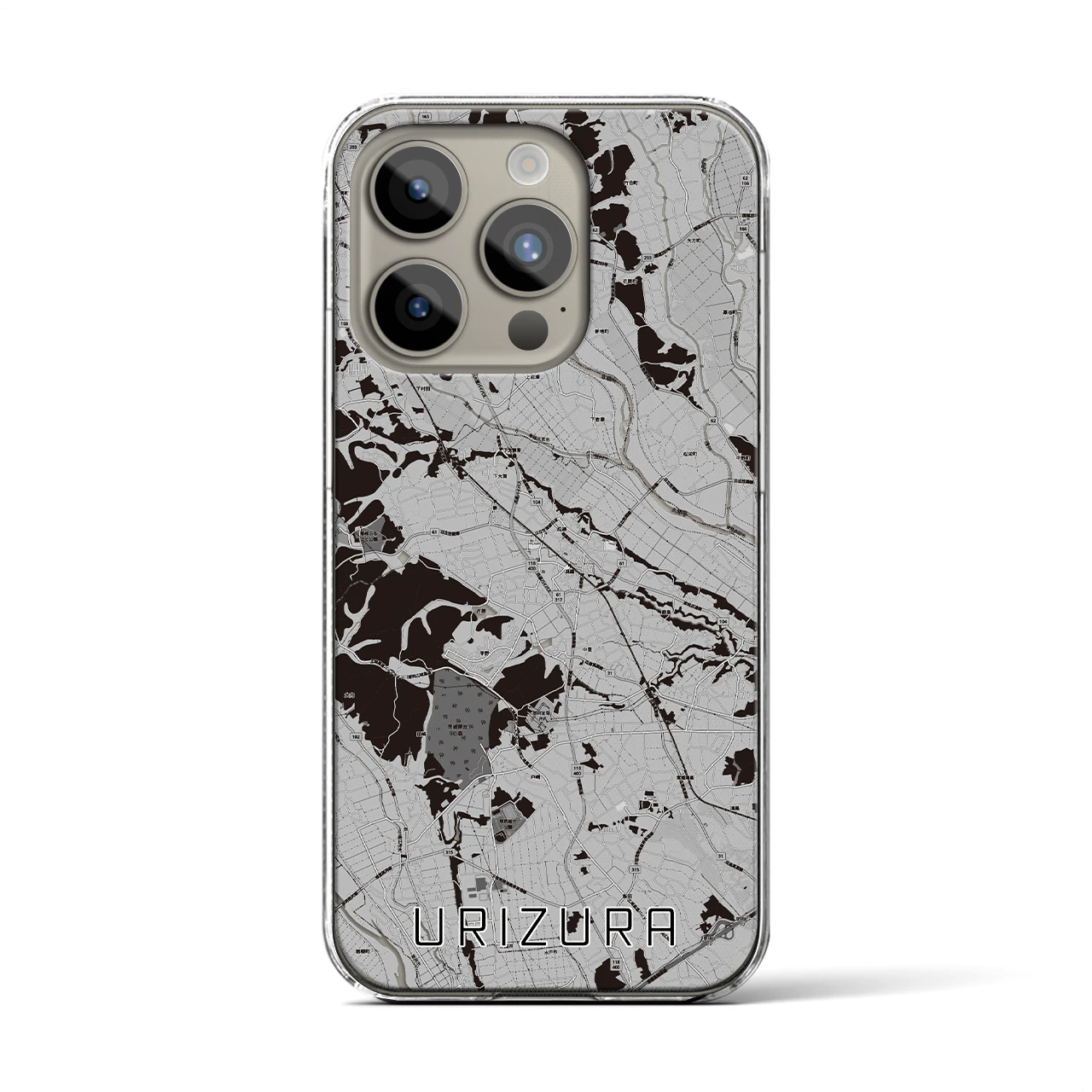 【瓜連（茨城県）】地図柄iPhoneケース（クリアタイプ）