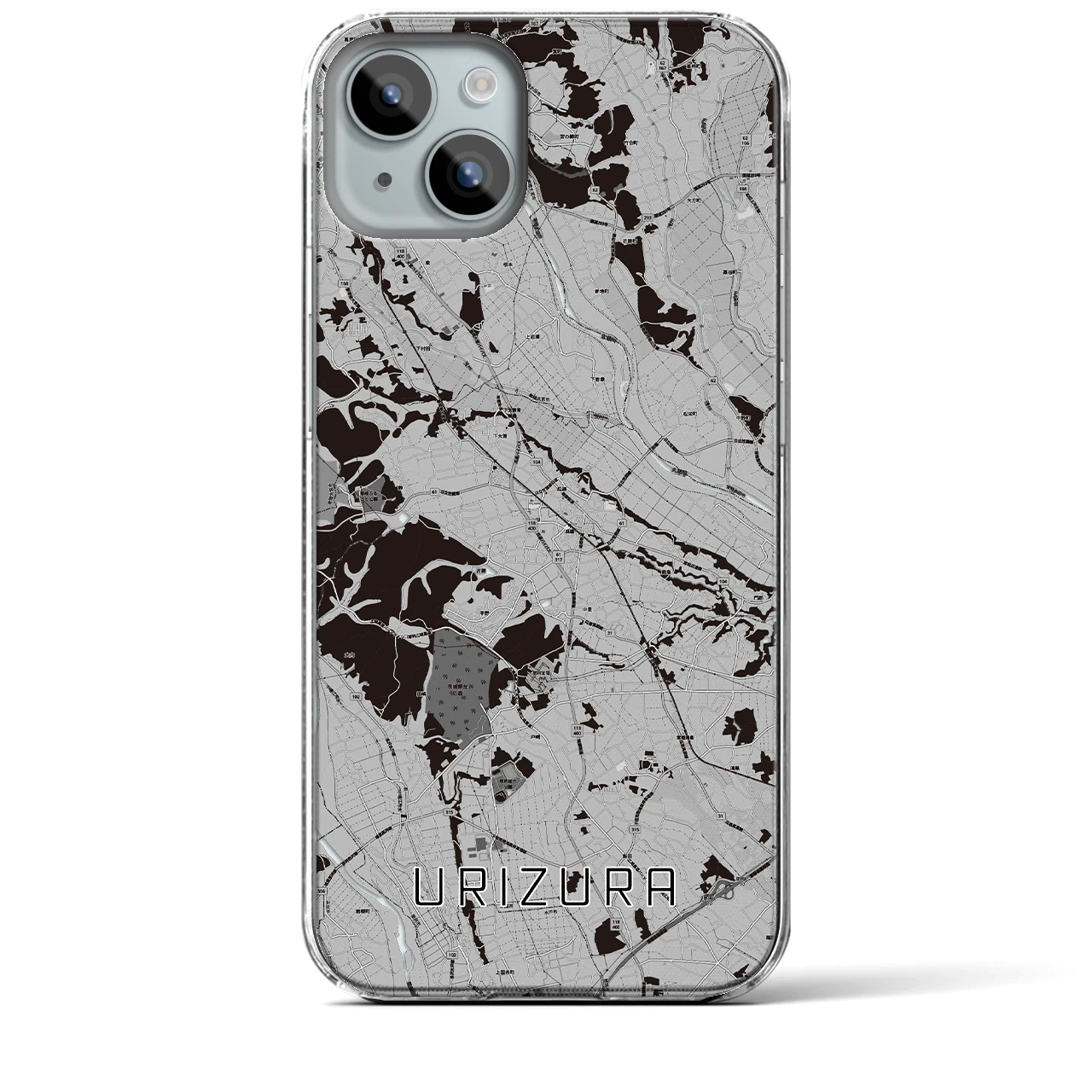 【瓜連（茨城県）】地図柄iPhoneケース（クリアタイプ）