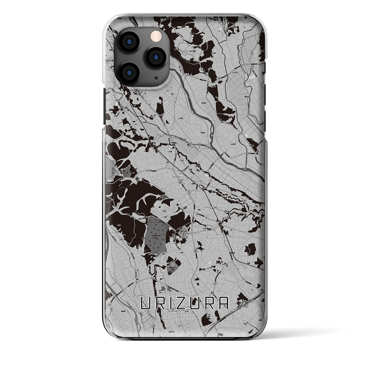 【瓜連（茨城県）】地図柄iPhoneケース（クリアタイプ）