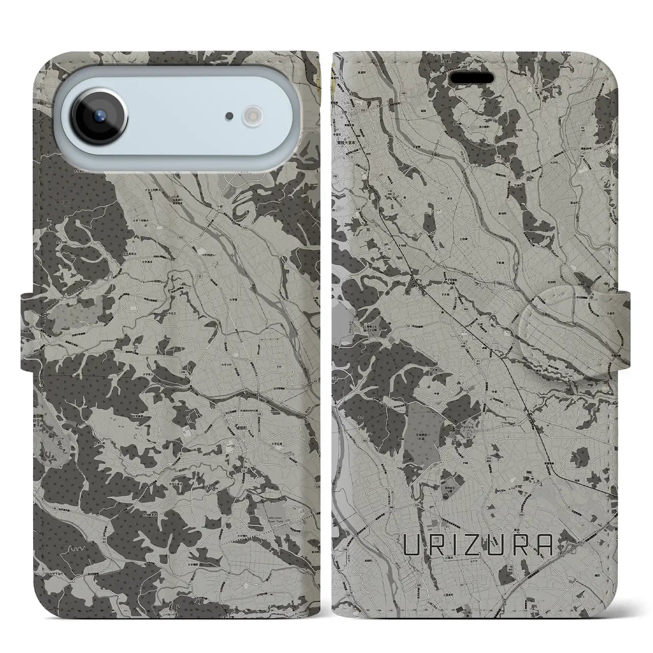 【瓜連（茨城県）】地図柄iPhoneケース（手帳タイプ）