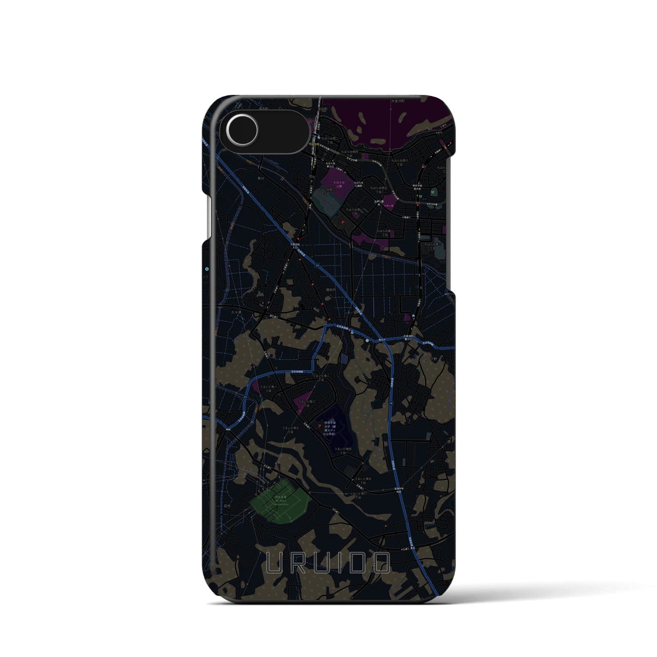 【潤井戸（千葉県）】地図柄iPhoneケース（バックカバータイプ）