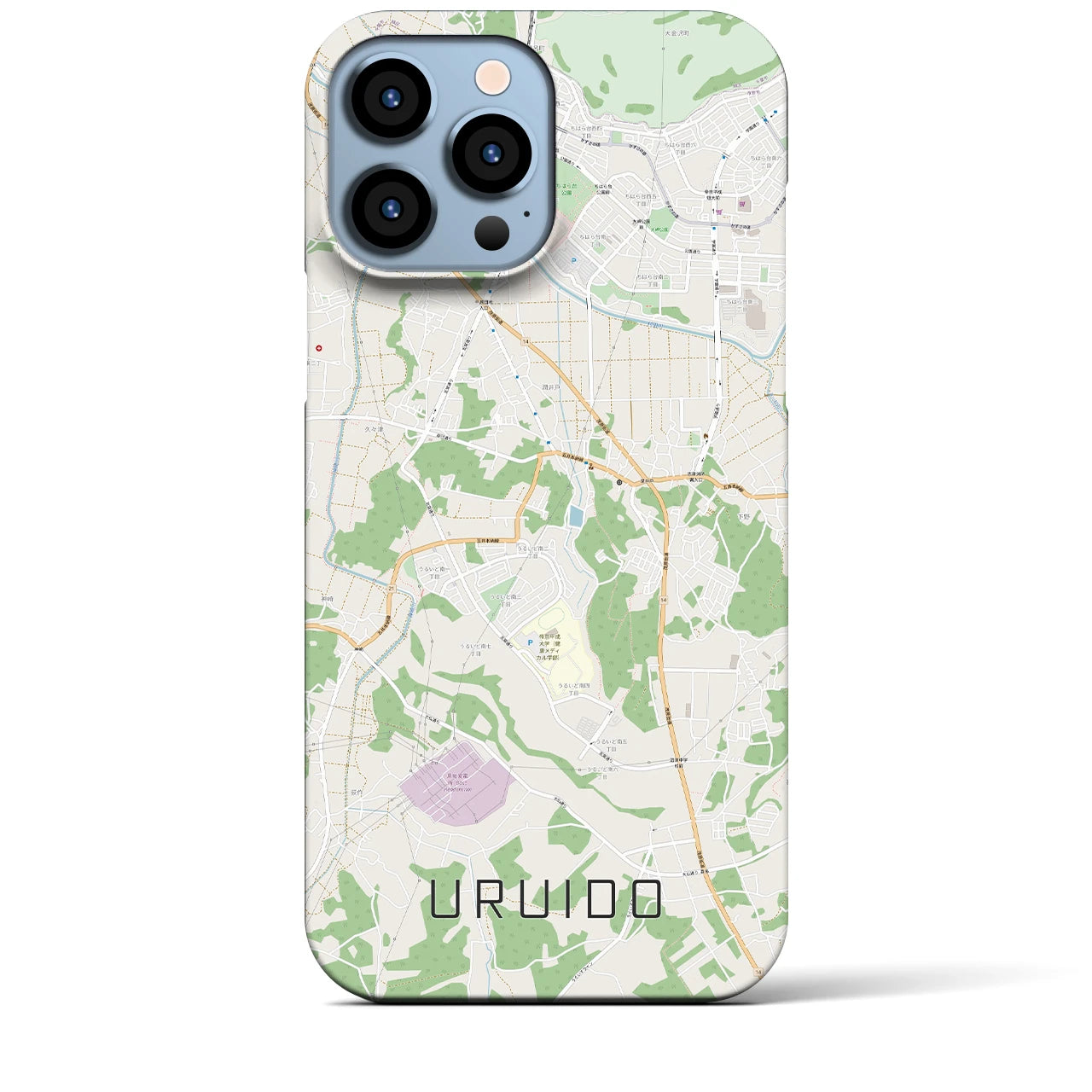 【潤井戸（千葉県）】地図柄iPhoneケース（バックカバータイプ）