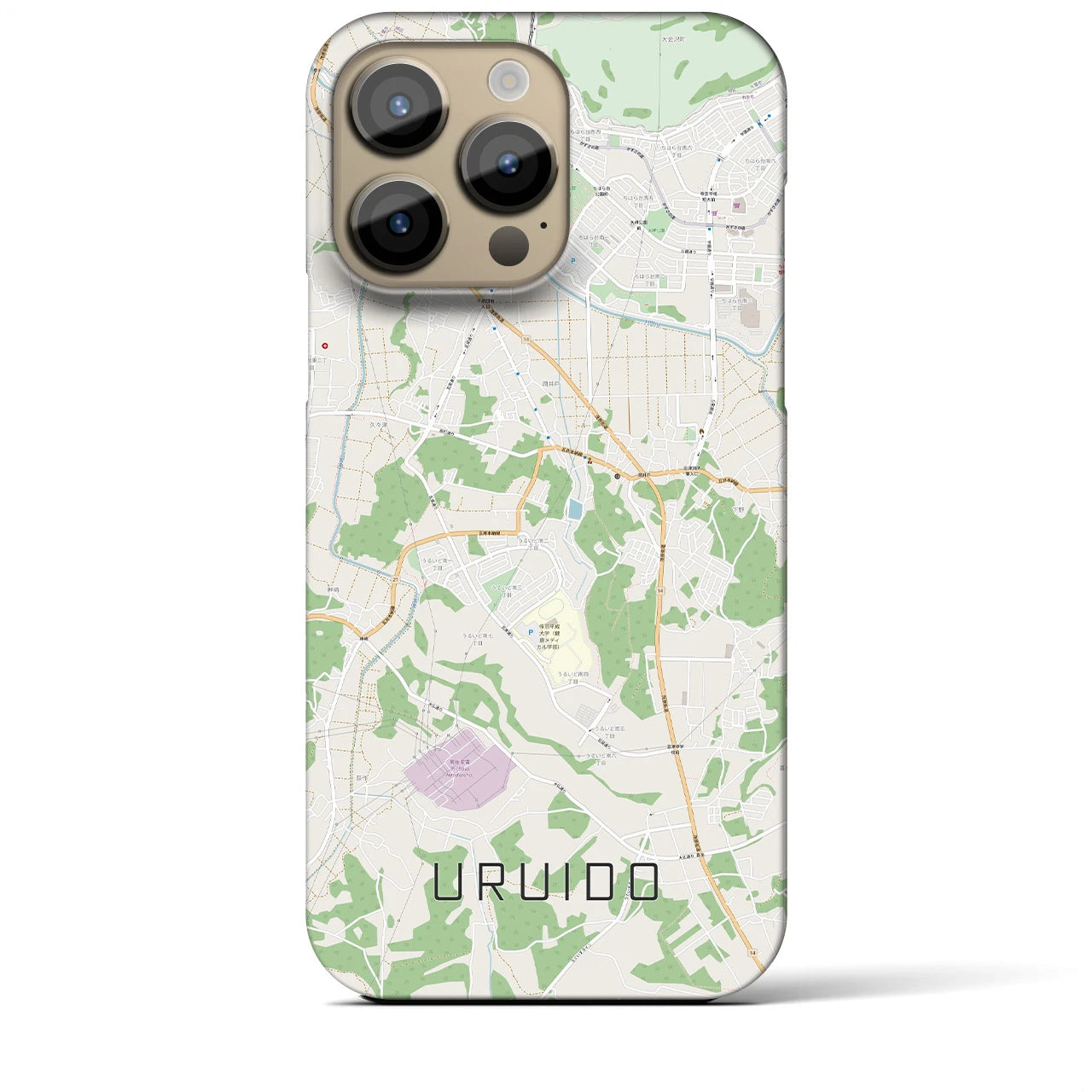 【潤井戸（千葉県）】地図柄iPhoneケース（バックカバータイプ）