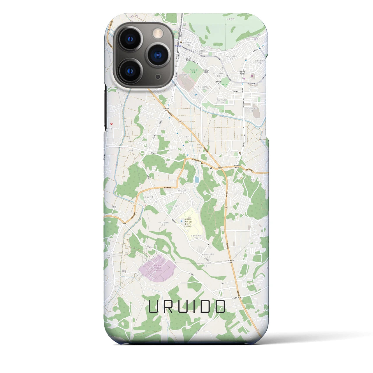 【潤井戸（千葉県）】地図柄iPhoneケース（バックカバータイプ）