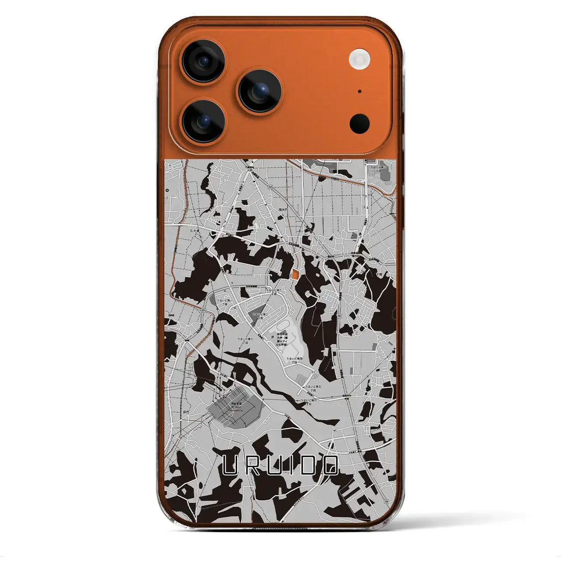 【潤井戸（千葉県）】地図柄iPhoneケース（クリアタイプ）