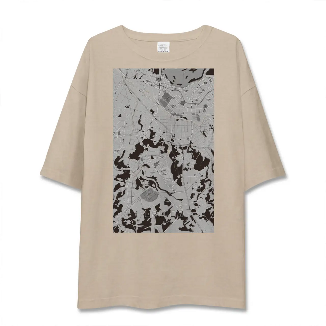 【潤井戸（千葉県）】地図柄ビッグシルエットTシャツ
