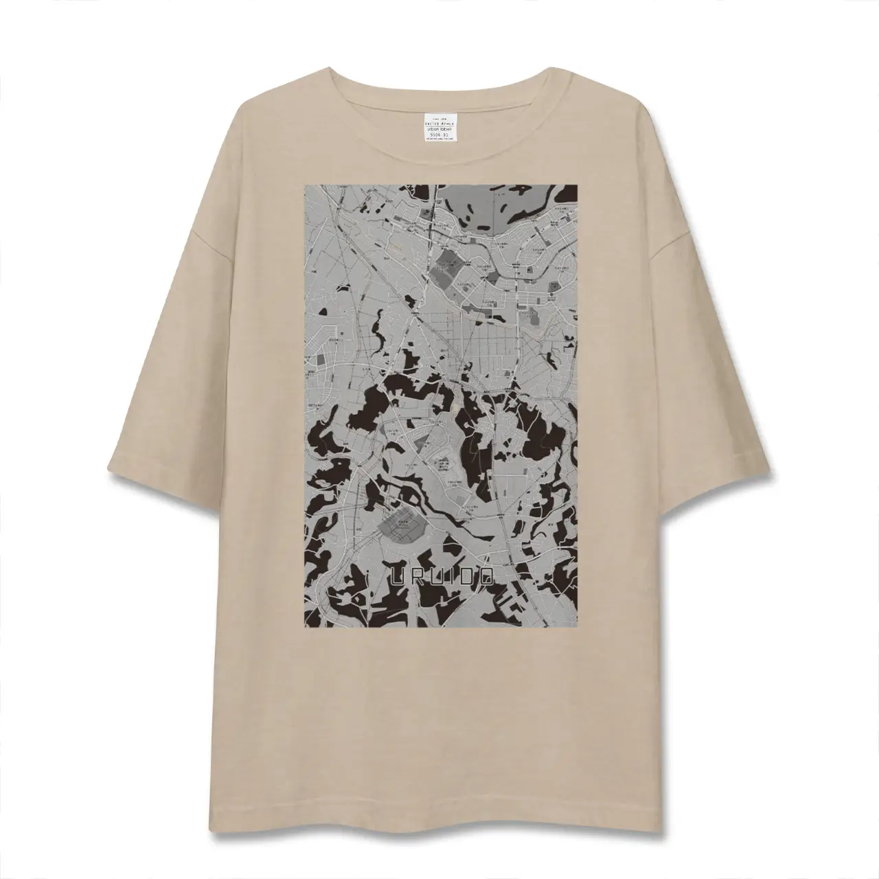【潤井戸（千葉県）】地図柄ビッグシルエットTシャツ