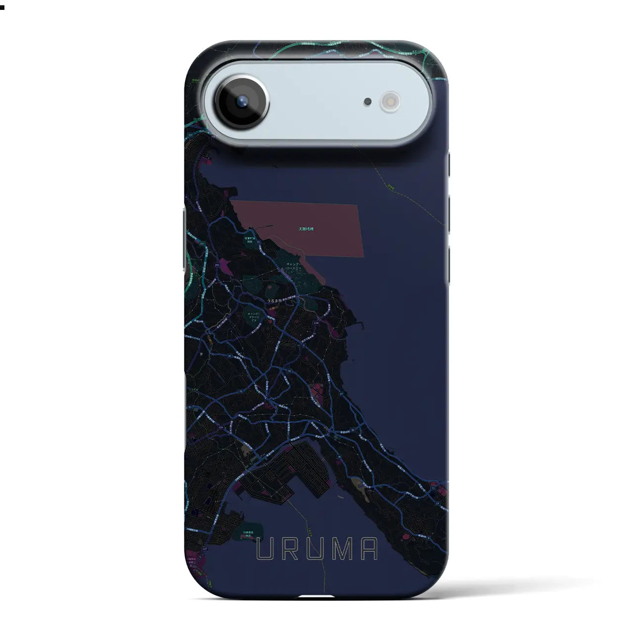 【うるま（沖縄県）】地図柄iPhoneケース（バックカバータイプ）