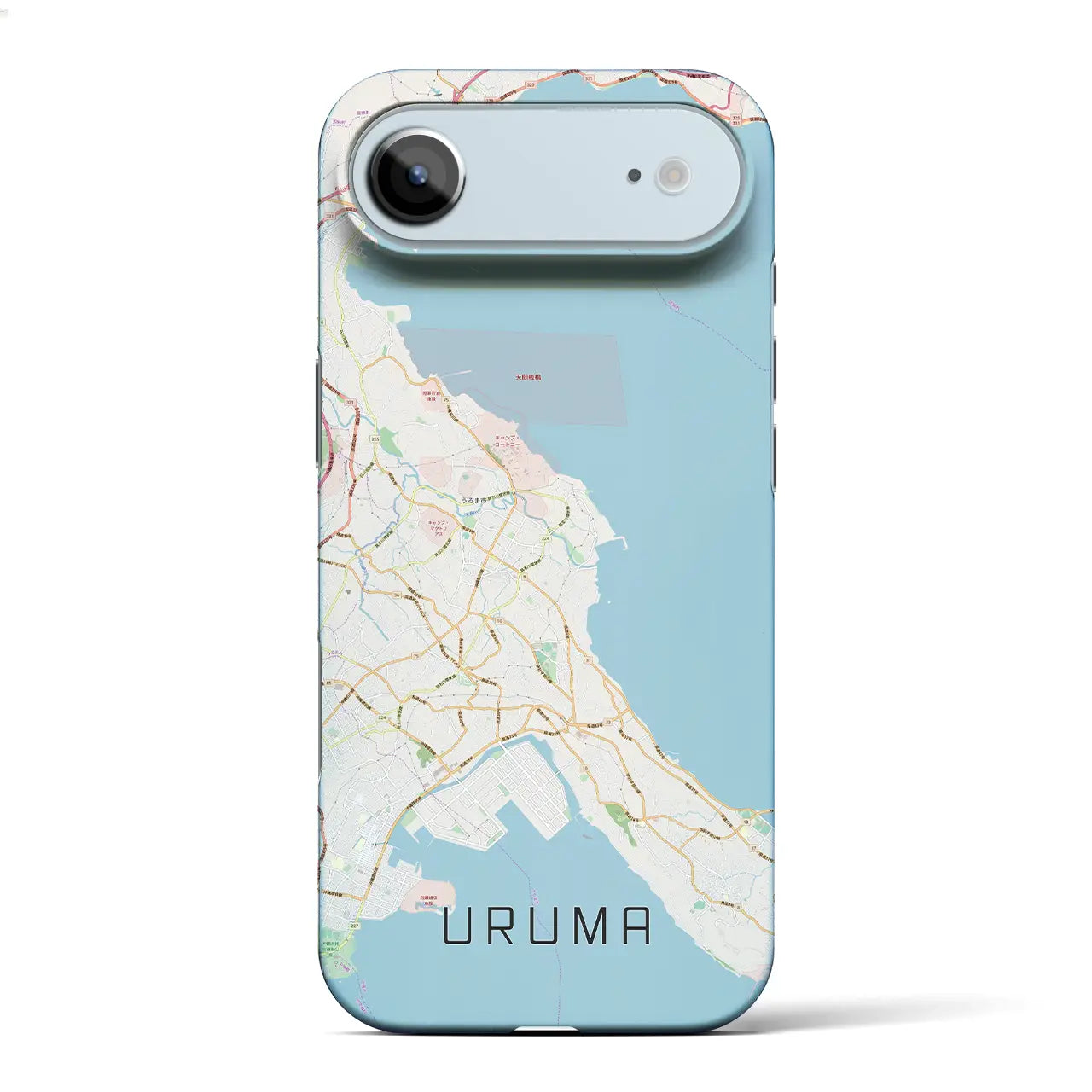 【うるま（沖縄県）】地図柄iPhoneケース（バックカバータイプ）