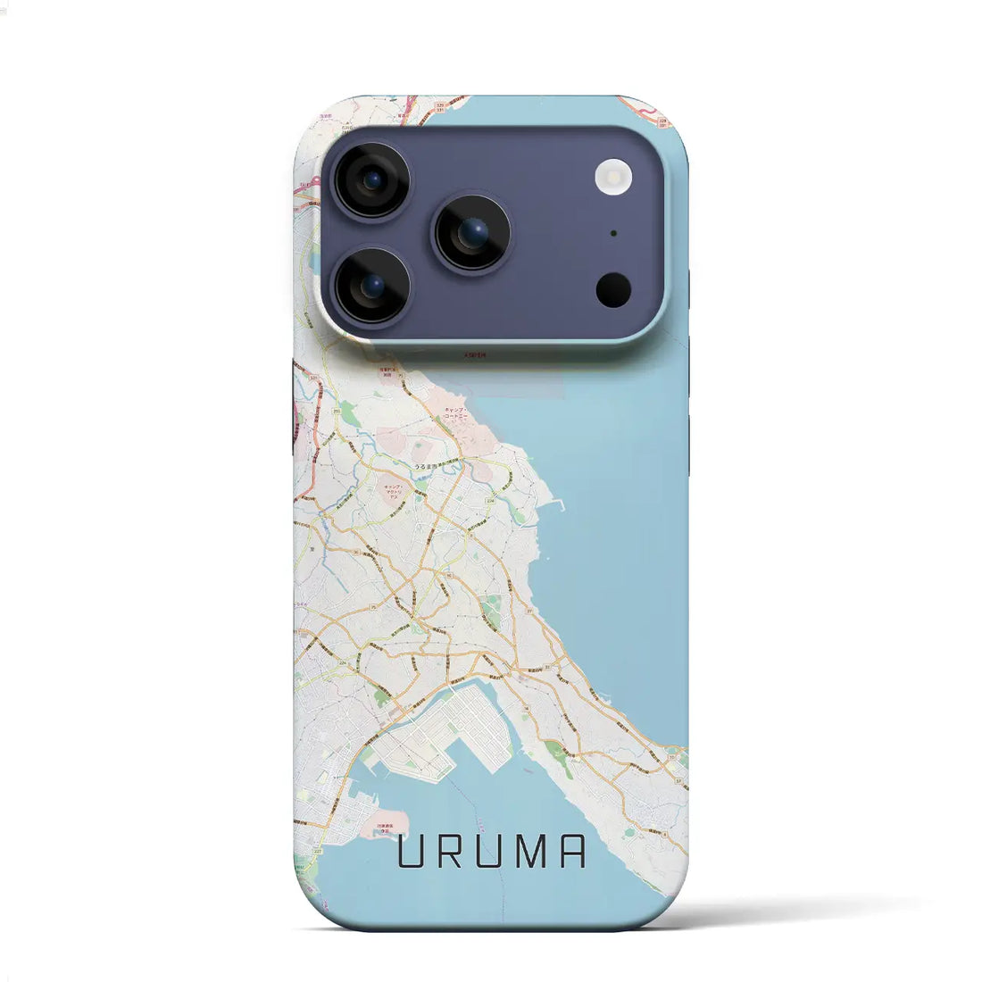【うるま（沖縄県）】地図柄iPhoneケース（バックカバータイプ）ブラック・iPhone 17 Pro Max 用