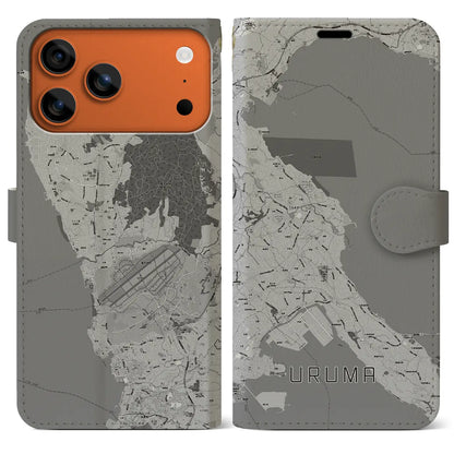 【うるま（沖縄県）】地図柄iPhoneケース（手帳タイプ）