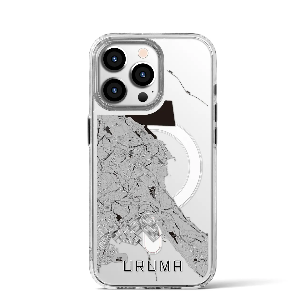 【うるま（沖縄県）】地図柄iPhoneケース（MagSafeタイプ）