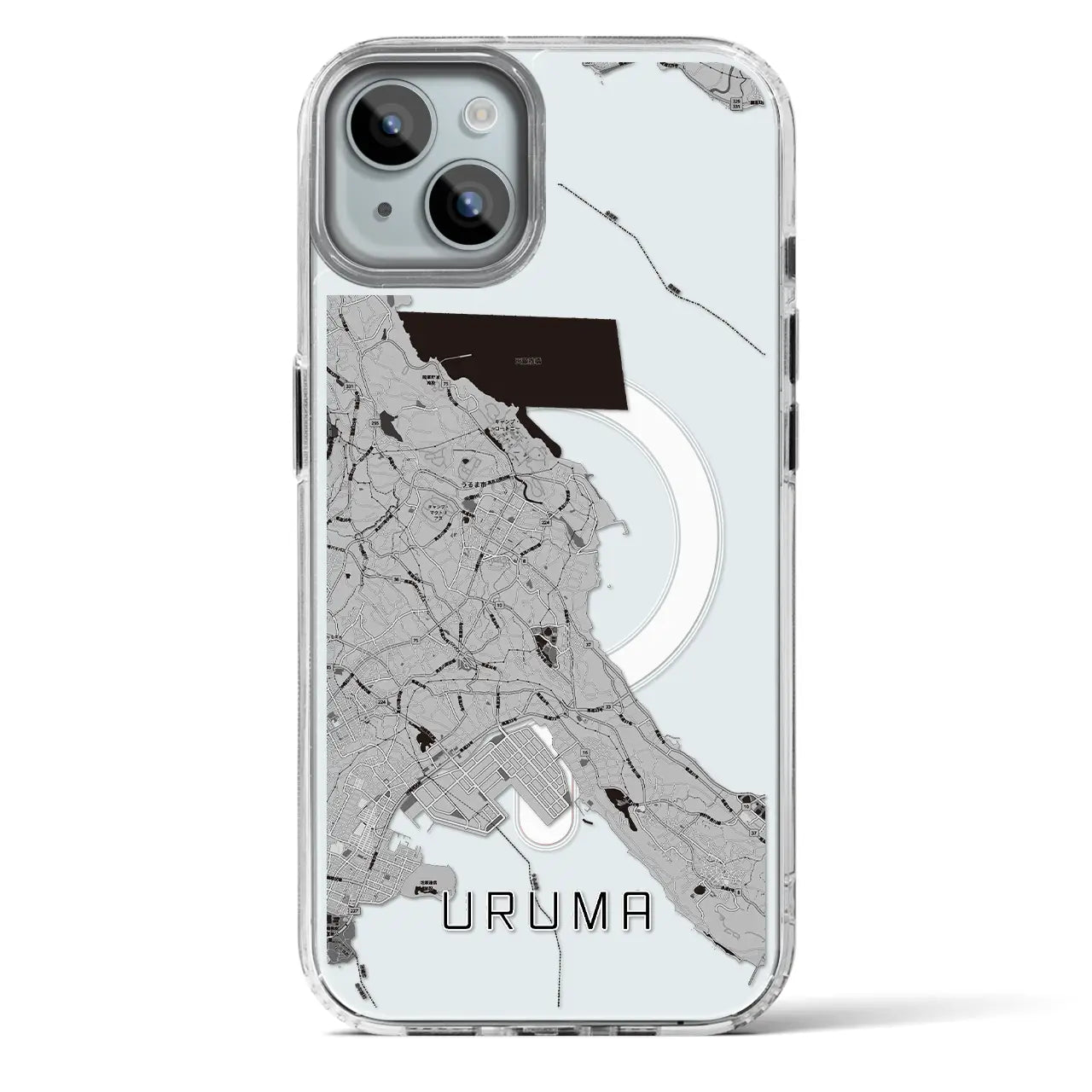 【うるま（沖縄県）】地図柄iPhoneケース（MagSafeタイプ）