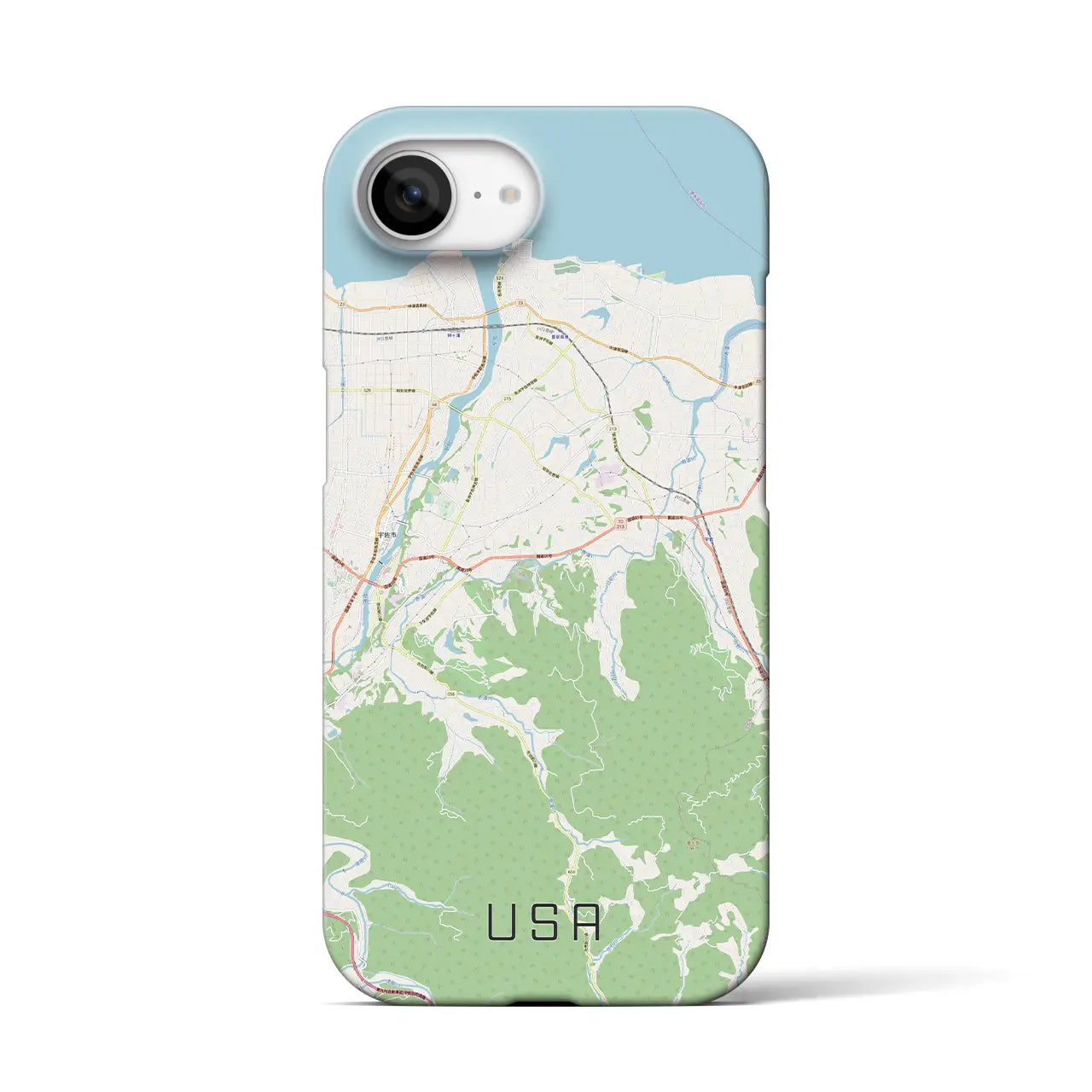 【宇佐（大分県）】地図柄iPhoneケース（バックカバータイプ）