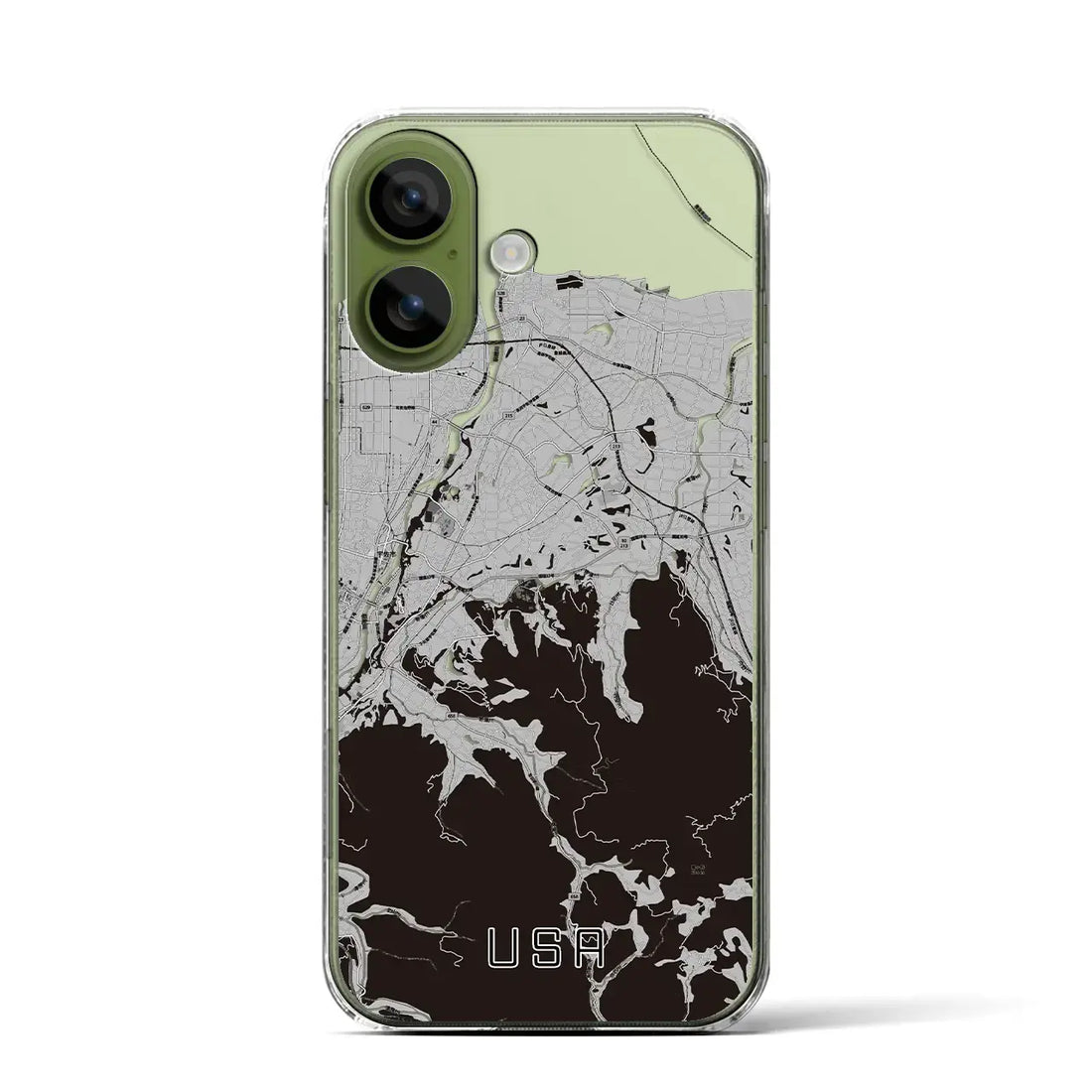 【宇佐（大分県）】地図柄iPhoneケース（クリアタイプ）モノトーン・iPhone 17 Pro Max 用