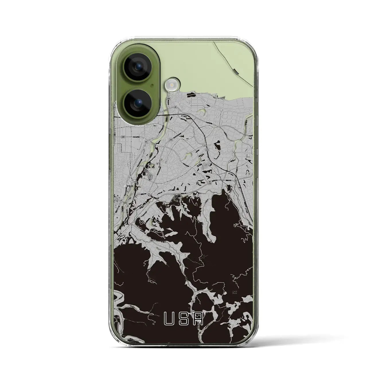 【宇佐（大分県）】地図柄iPhoneケース（クリアタイプ）モノトーン・iPhone 17 Pro Max 用