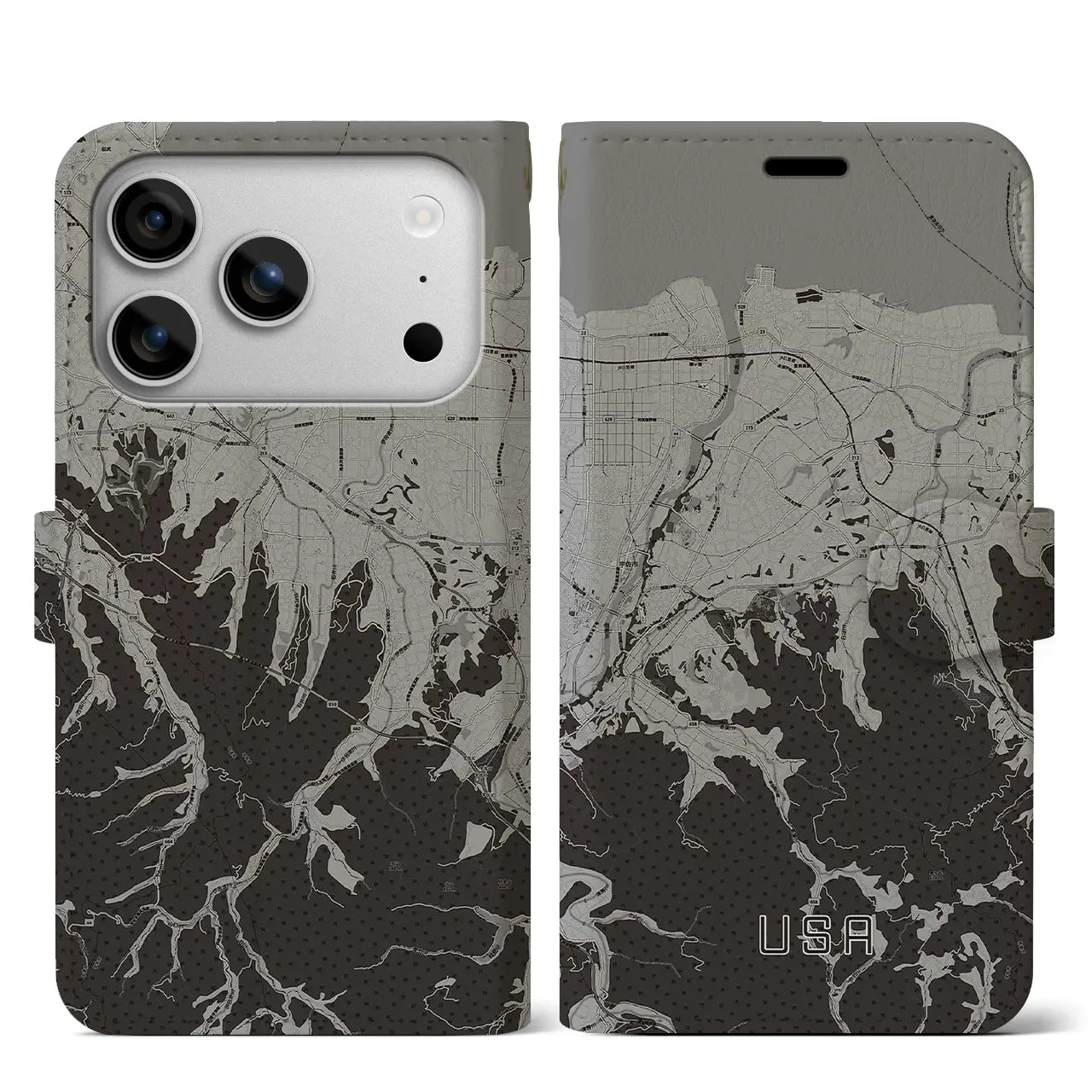 【宇佐（大分県）】地図柄iPhoneケース（手帳タイプ）