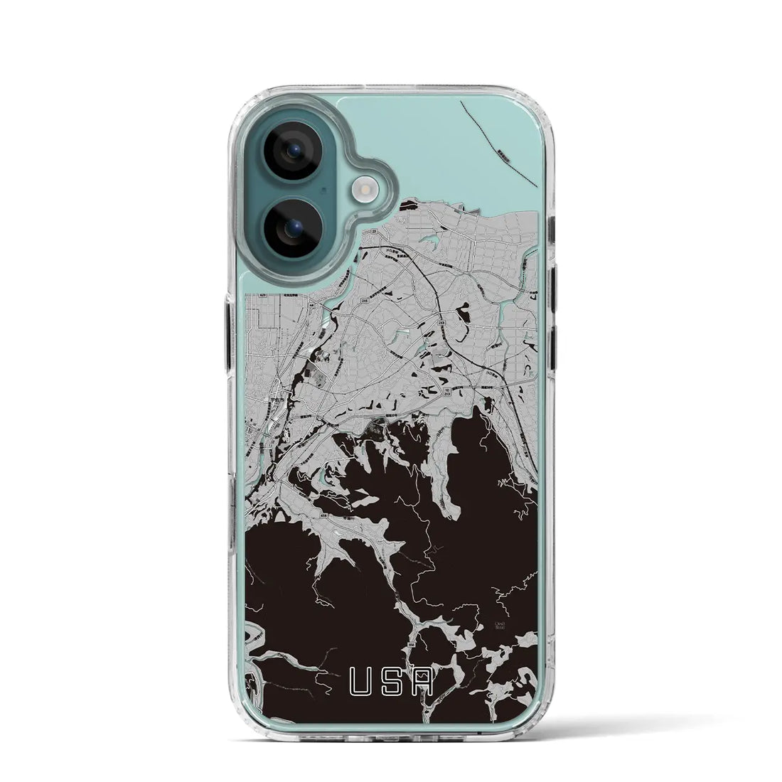 【宇佐(大分県)】地図柄iPhoneケース(MagSafeタイプ)モノトーン・iPhone 16 Pro 用