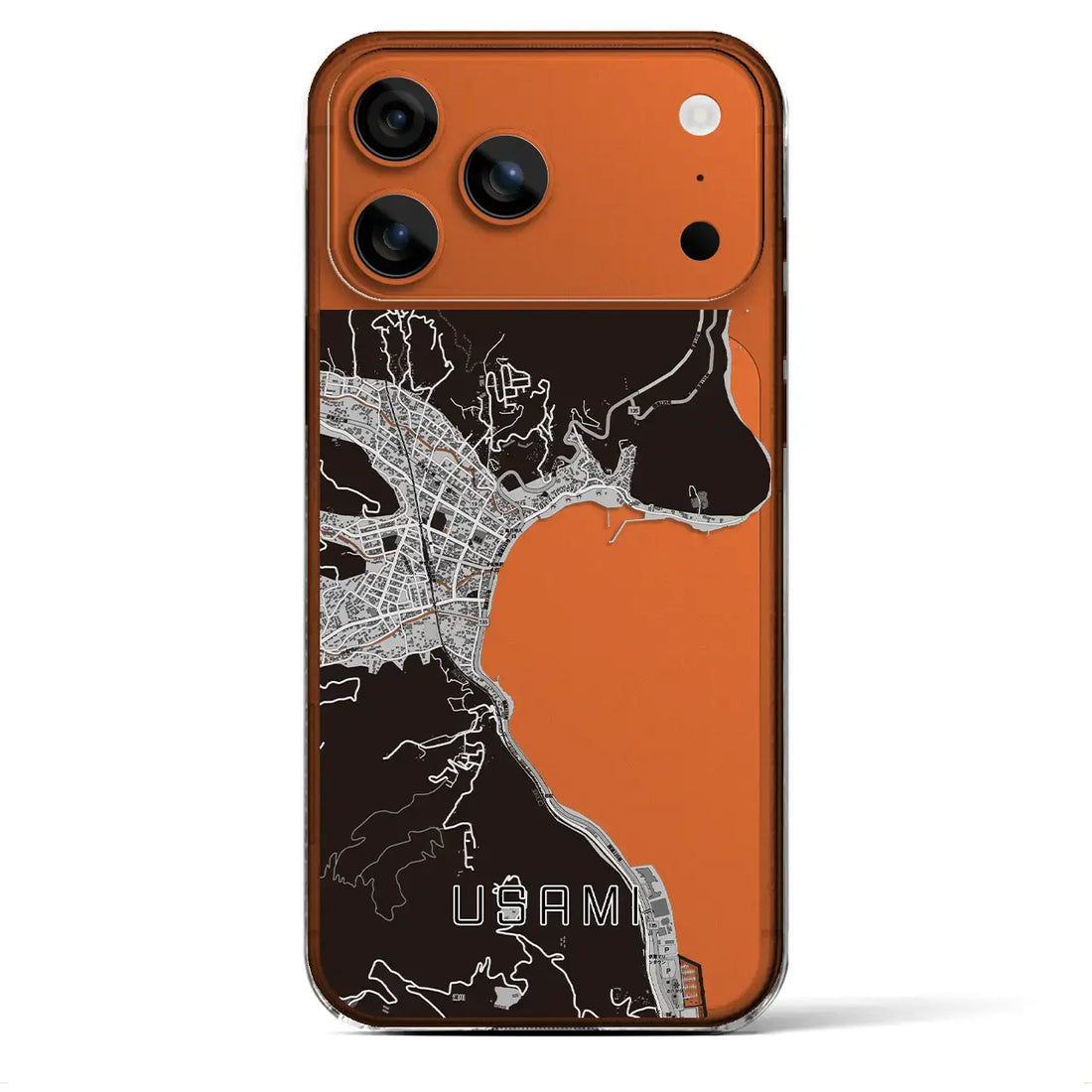 【宇佐美（静岡県）】地図柄iPhoneケース（クリアタイプ）モノトーン・iPhone 17 Pro Max 用