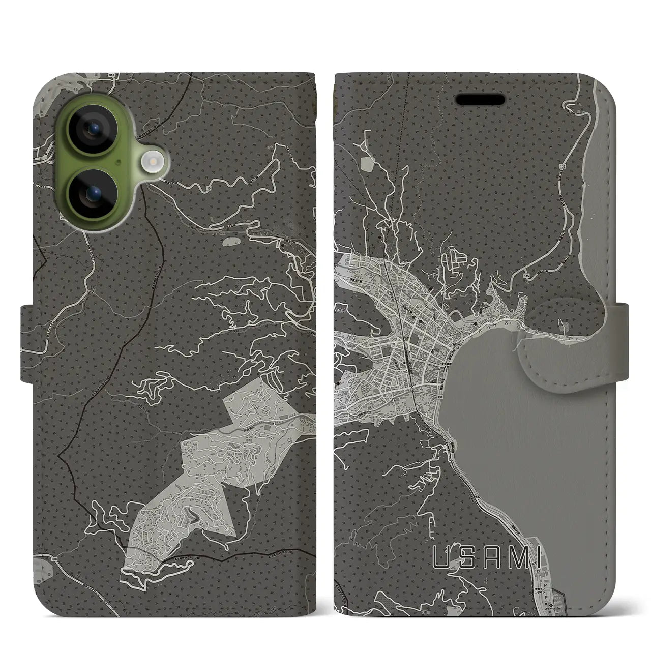 【宇佐美（静岡県）】地図柄iPhoneケース（手帳タイプ）