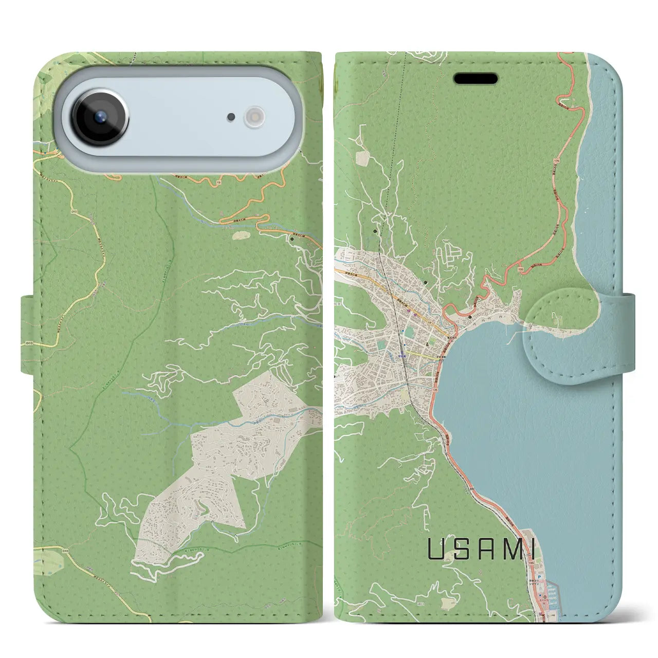 【宇佐美（静岡県）】地図柄iPhoneケース（手帳タイプ）