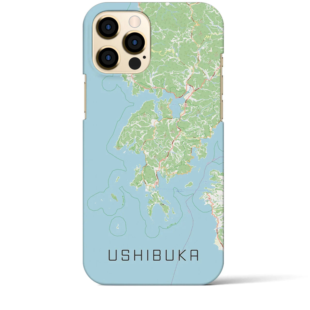 【牛深（熊本県）】地図柄iPhoneケース（バックカバータイプ）