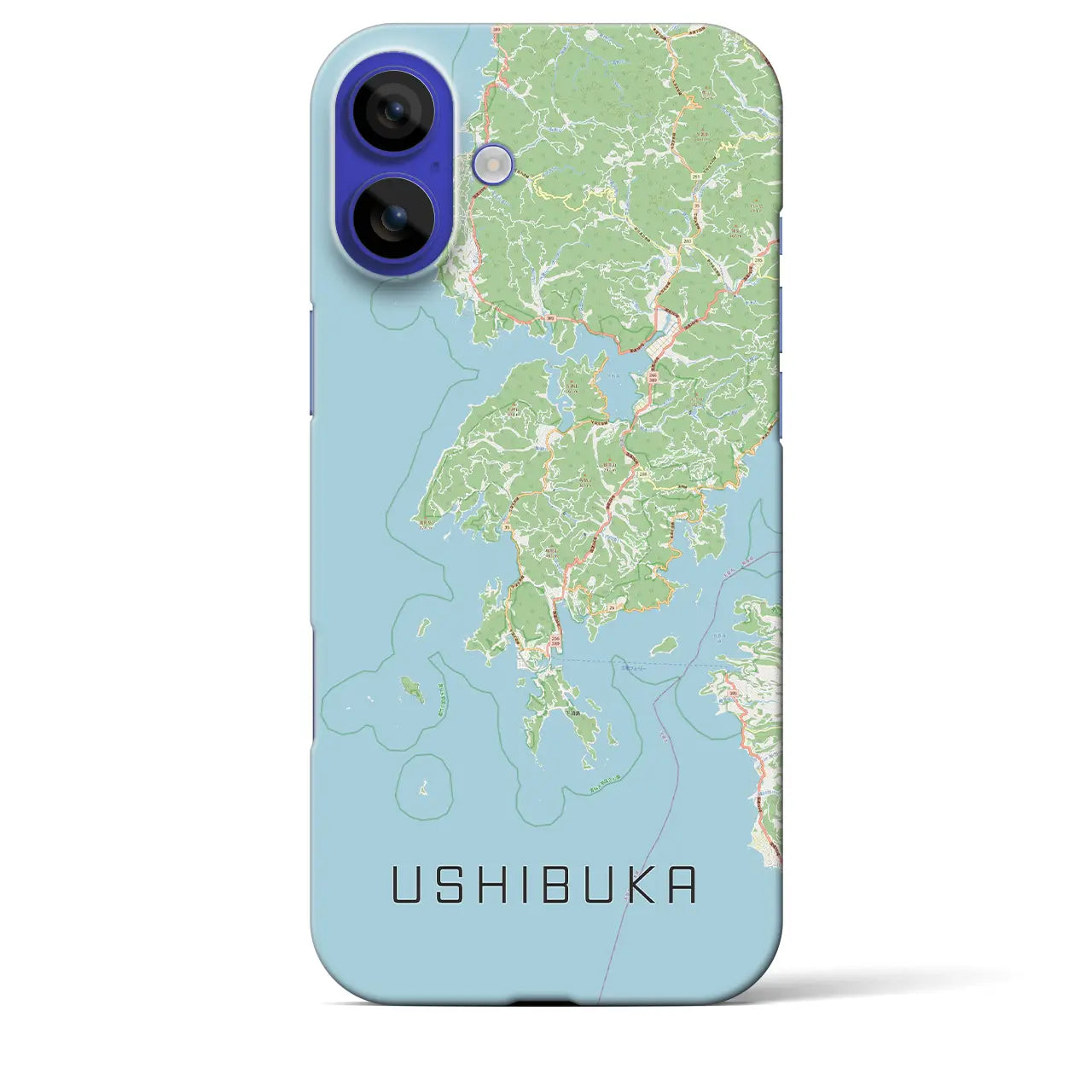 【牛深（熊本県）】地図柄iPhoneケース（バックカバータイプ）ナチュラル・iPhone 16 Pro Max 用