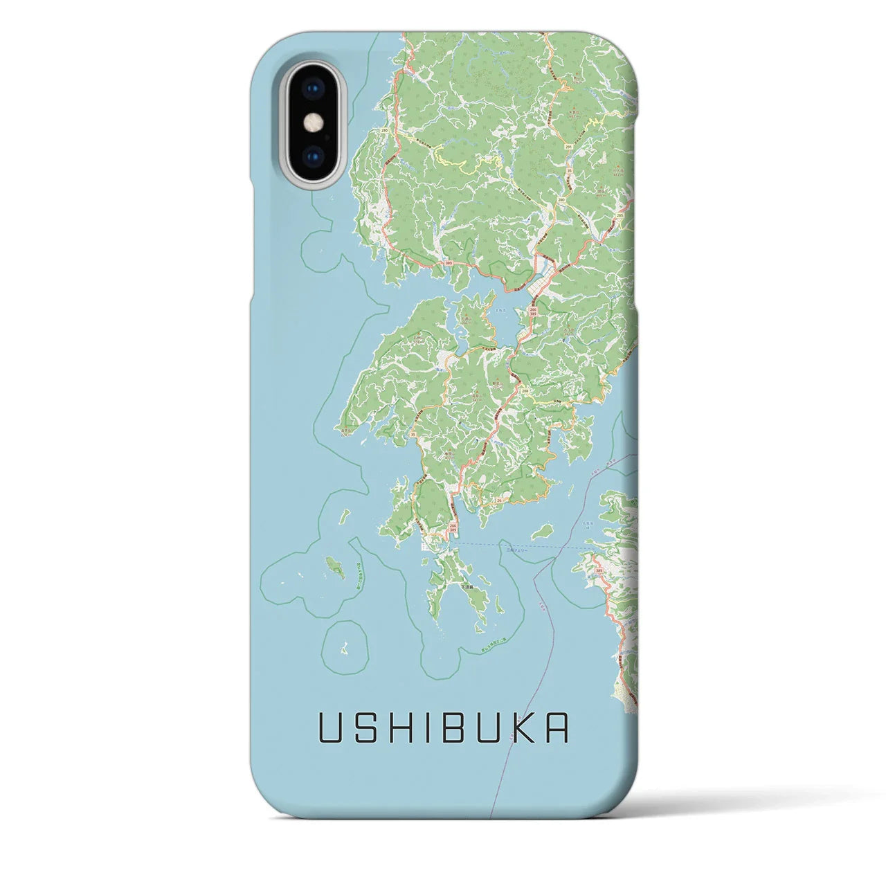 【牛深（熊本県）】地図柄iPhoneケース（バックカバータイプ）